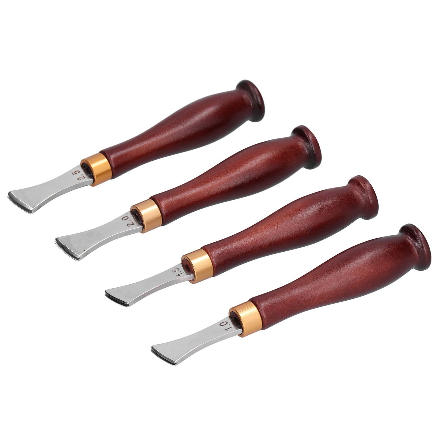 4pcs Leather Edgers Sharp Professional Trimming Working Kit with Wooden Handle for DIY Craft Leather Cutting