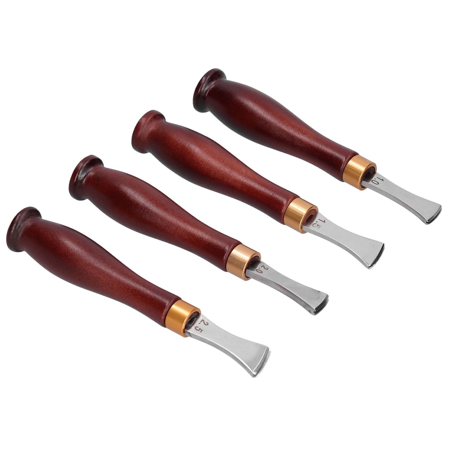 4pcs Leather Edgers Sharp Professional Trimming Working Kit with Wooden Handle for DIY Craft Leather Cutting