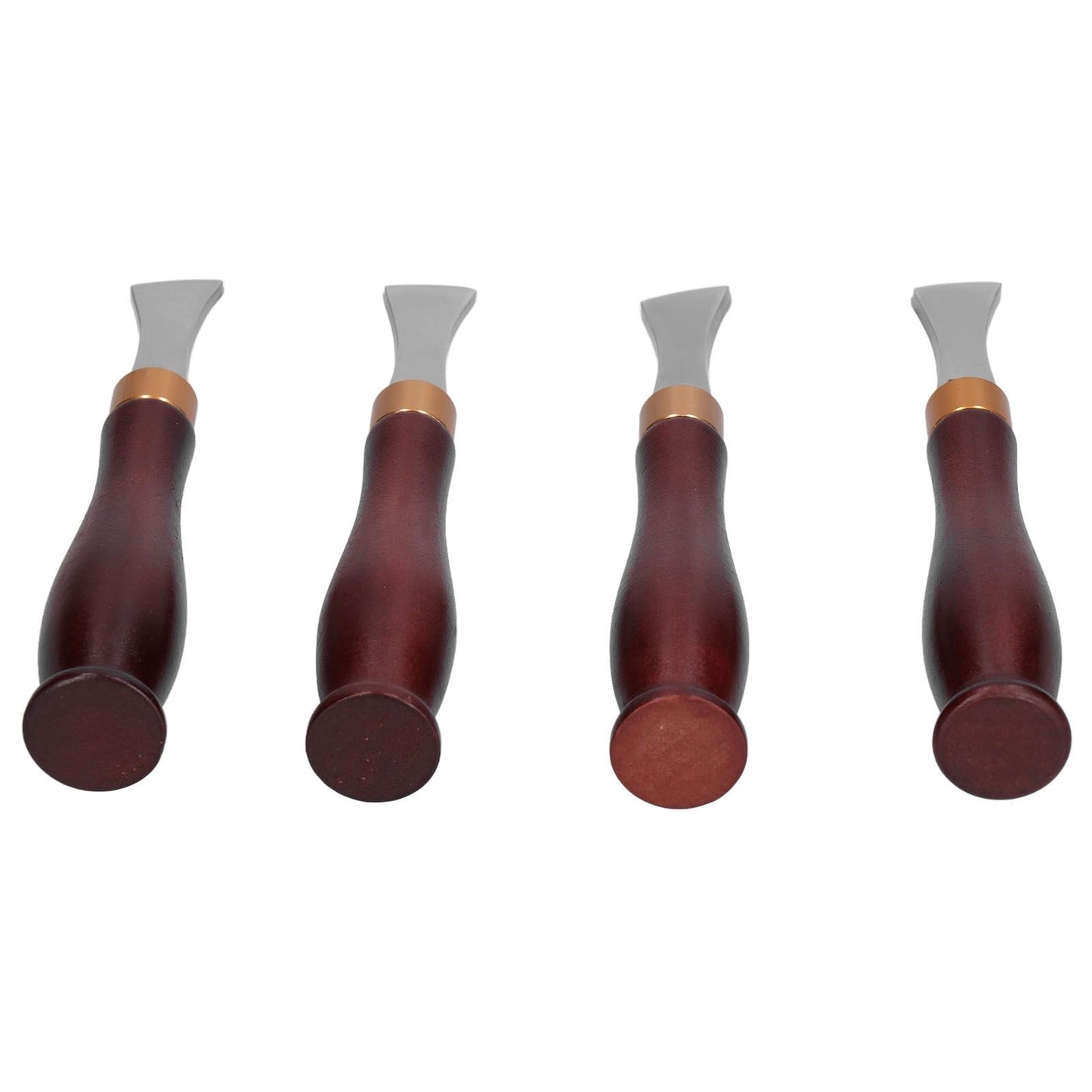 4pcs Leather Edgers Sharp Professional Trimming Working Kit with Wooden Handle for DIY Craft Leather Cutting