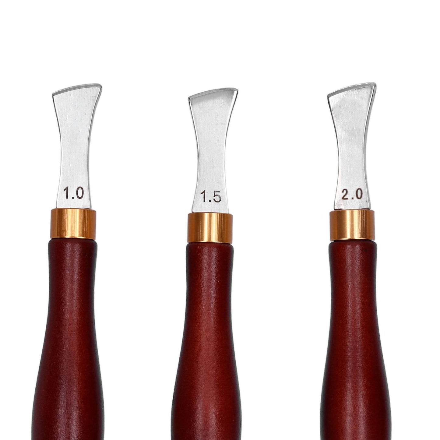 4pcs Leather Edgers Sharp Professional Trimming Working Kit with Wooden Handle for DIY Craft Leather Cutting
