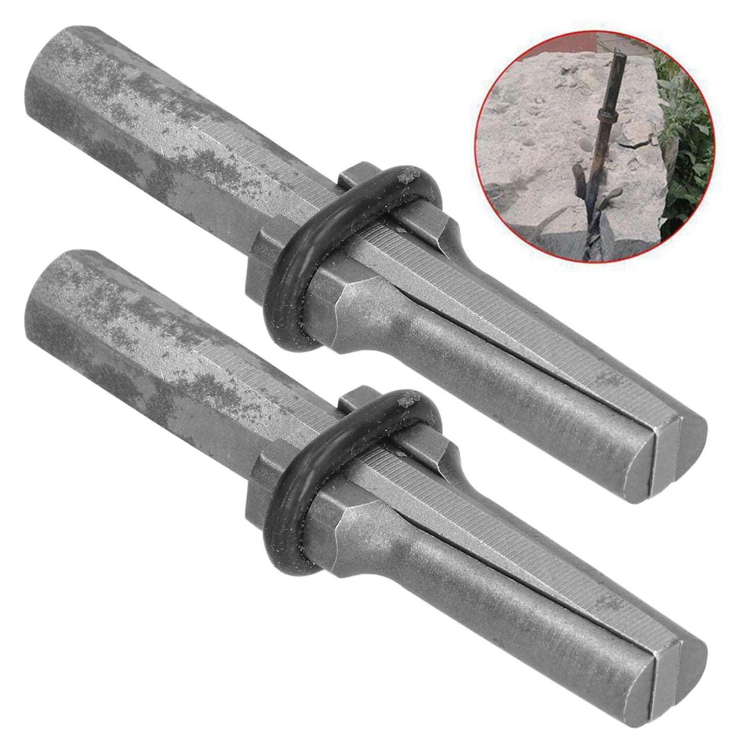 2PCS Heavy Duty Plug Wedges 14mm Stone Splitter High Speed Steel Rock Stone Splitter Splitting Tool