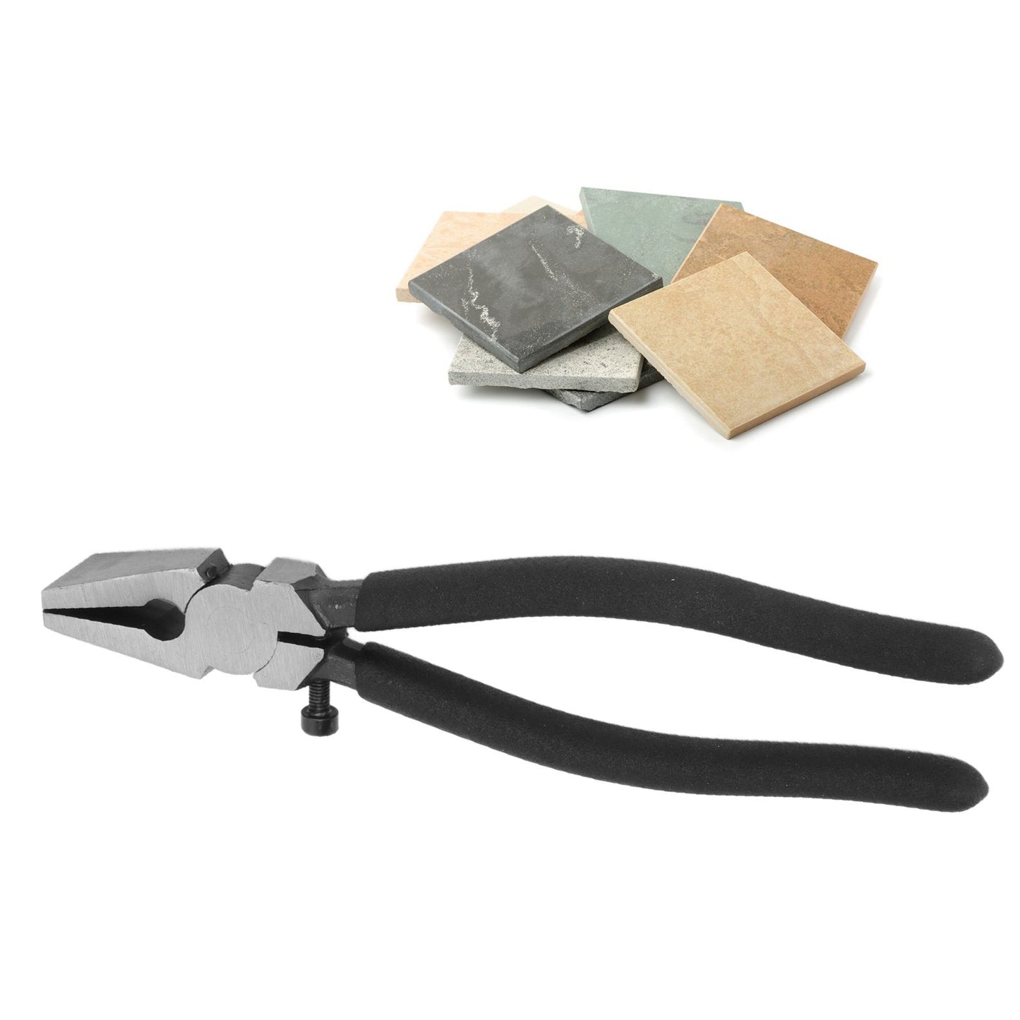 Clamping Plier 8 Inches Carbon Steel Adjustable Multifunctional Ergonomic Crimper Plier for Glass Ceramic Trimming