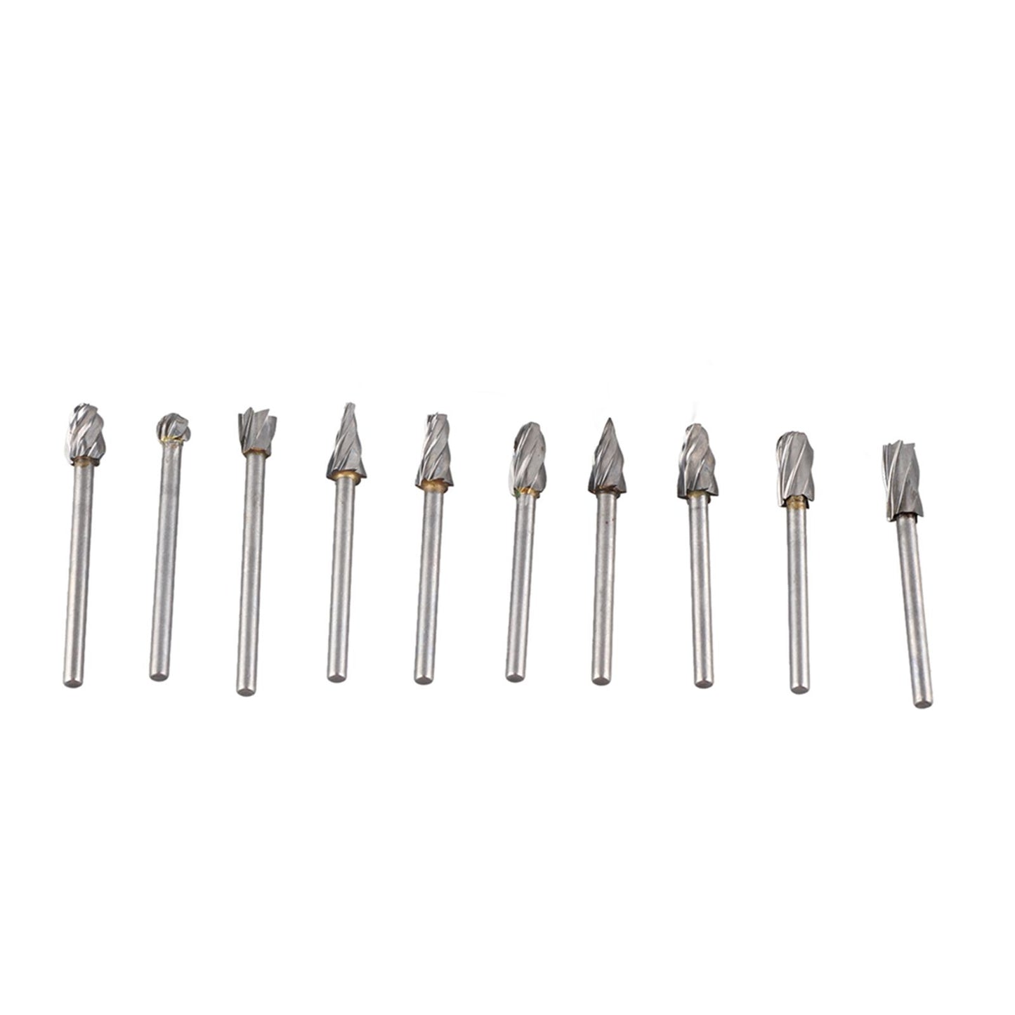 10Pcs Carbide Burr Set Alloy Tungsten Steel High Hardness Wide Application for Dremel Wood Carving Bits for Woodworking