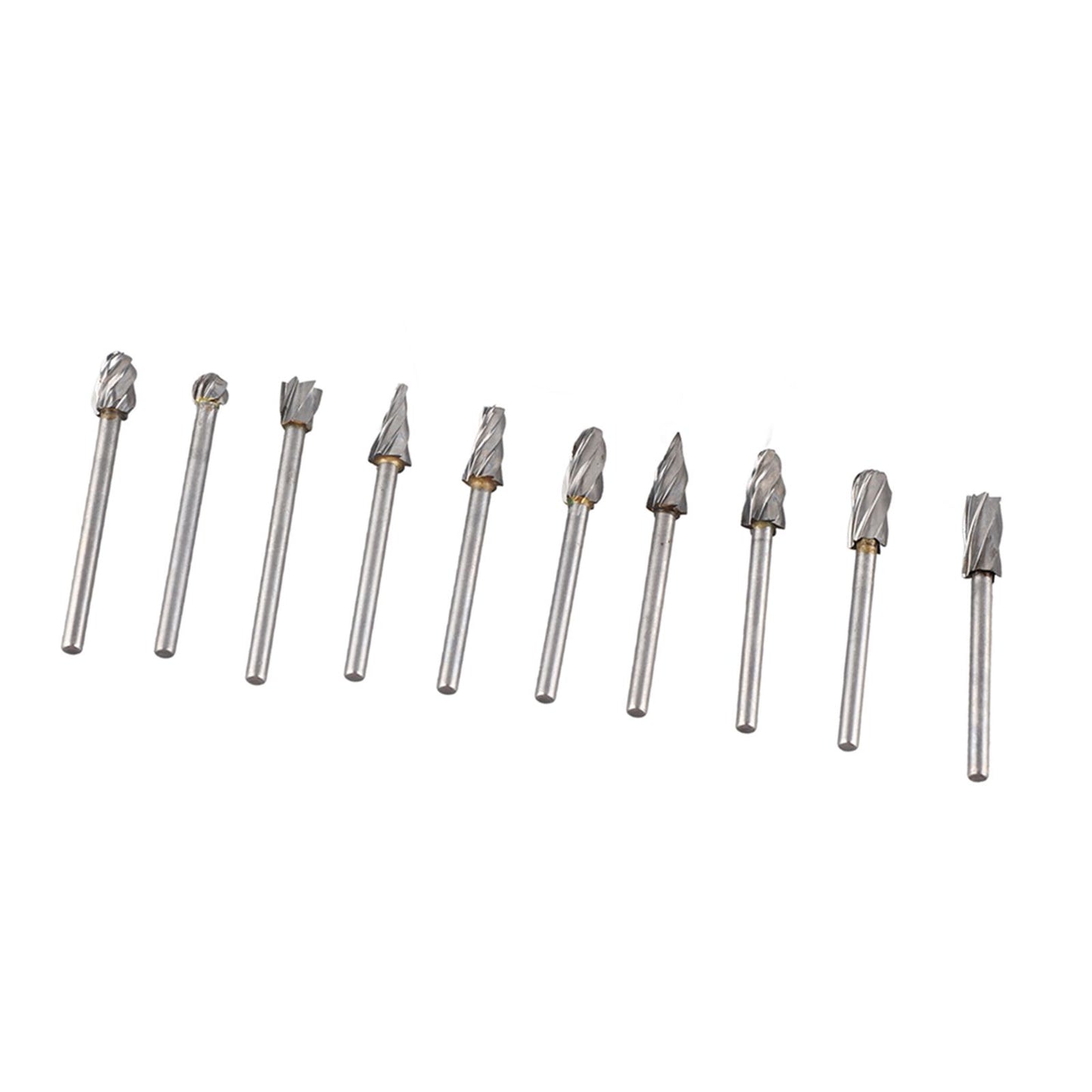 10Pcs Carbide Burr Set Alloy Tungsten Steel High Hardness Wide Application for Dremel Wood Carving Bits for Woodworking