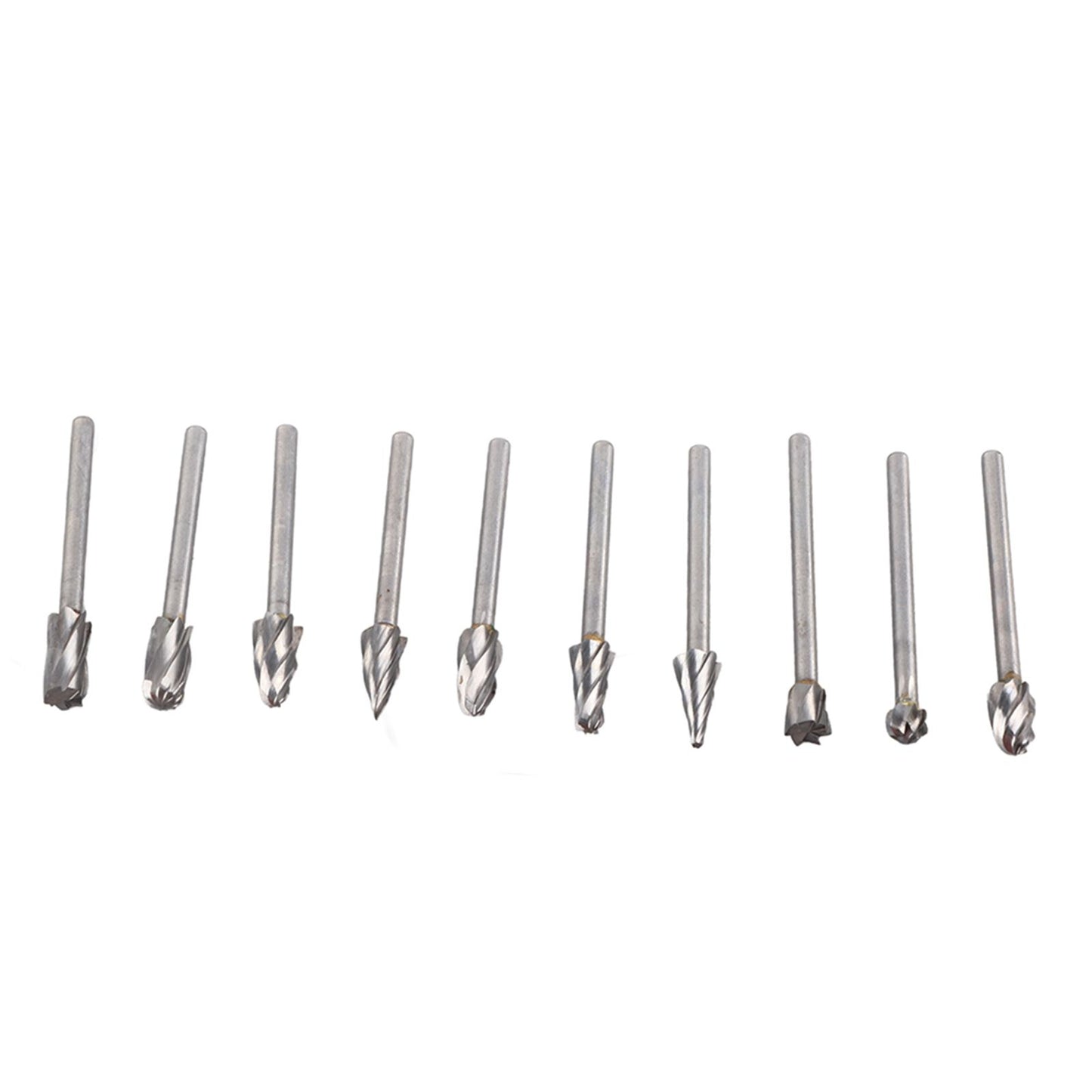10Pcs Carbide Burr Set Alloy Tungsten Steel High Hardness Wide Application for Dremel Wood Carving Bits for Woodworking