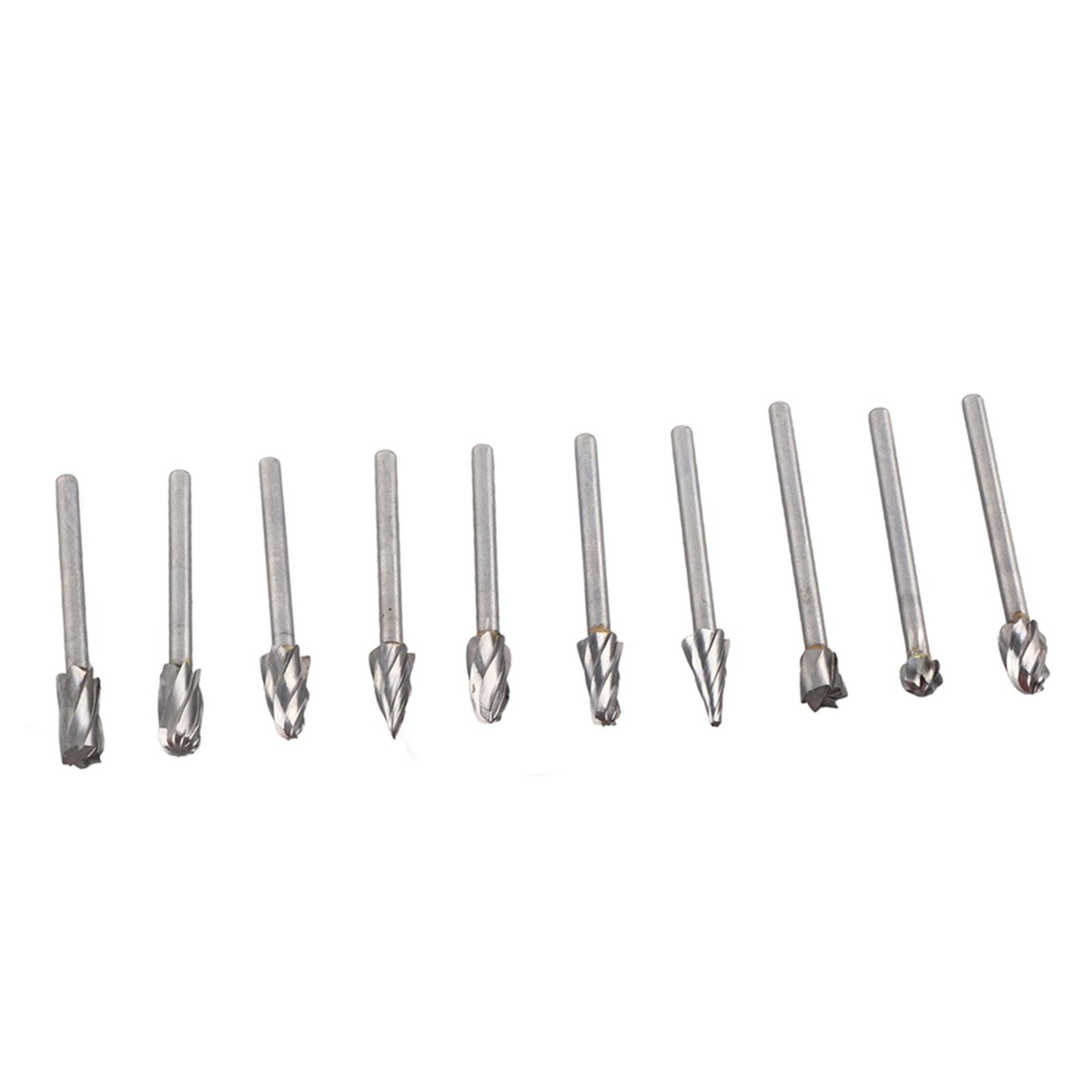 10Pcs Carbide Burr Set Alloy Tungsten Steel High Hardness Wide Application for Dremel Wood Carving Bits for Woodworking