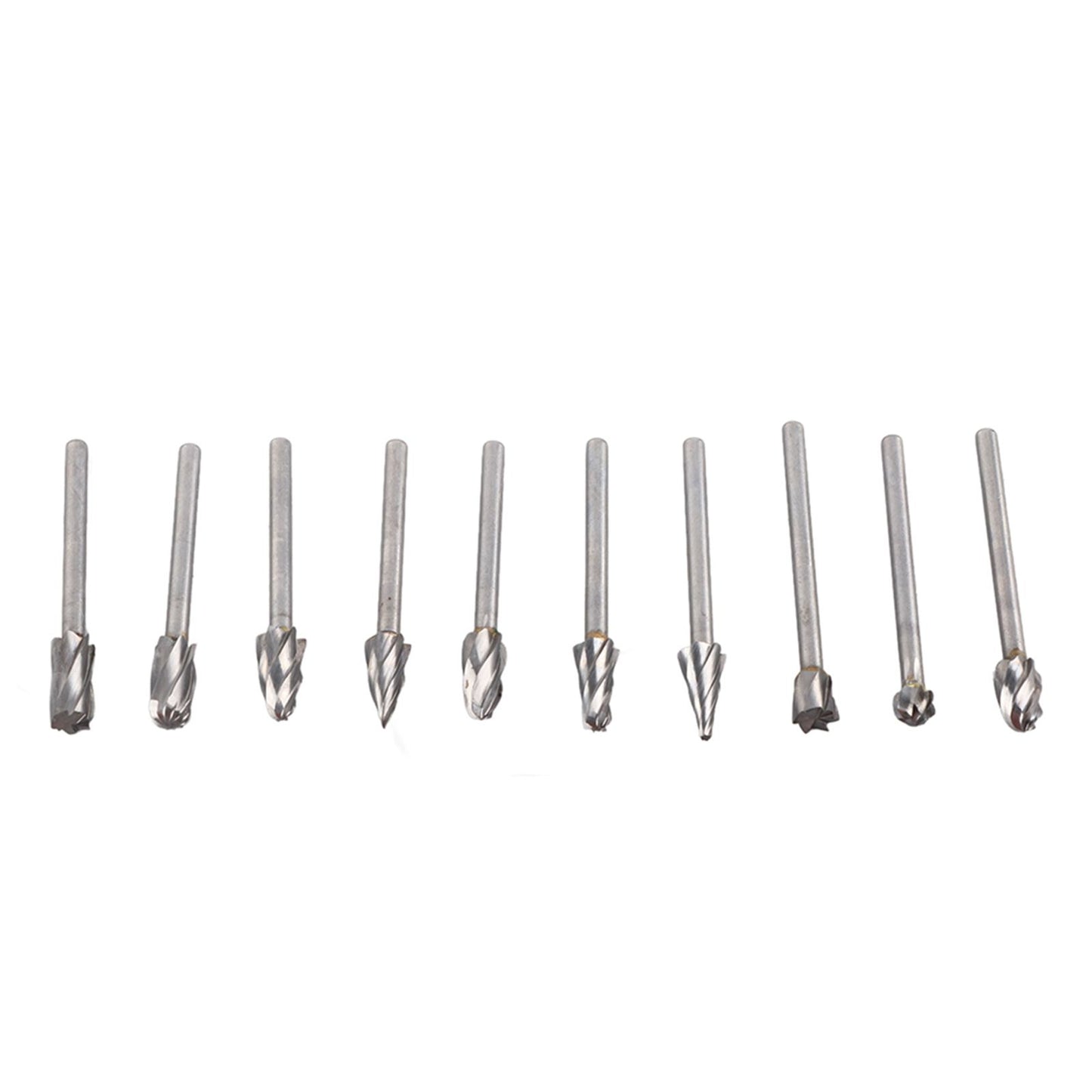 10Pcs Carbide Burr Set Alloy Tungsten Steel High Hardness Wide Application for Dremel Wood Carving Bits for Woodworking