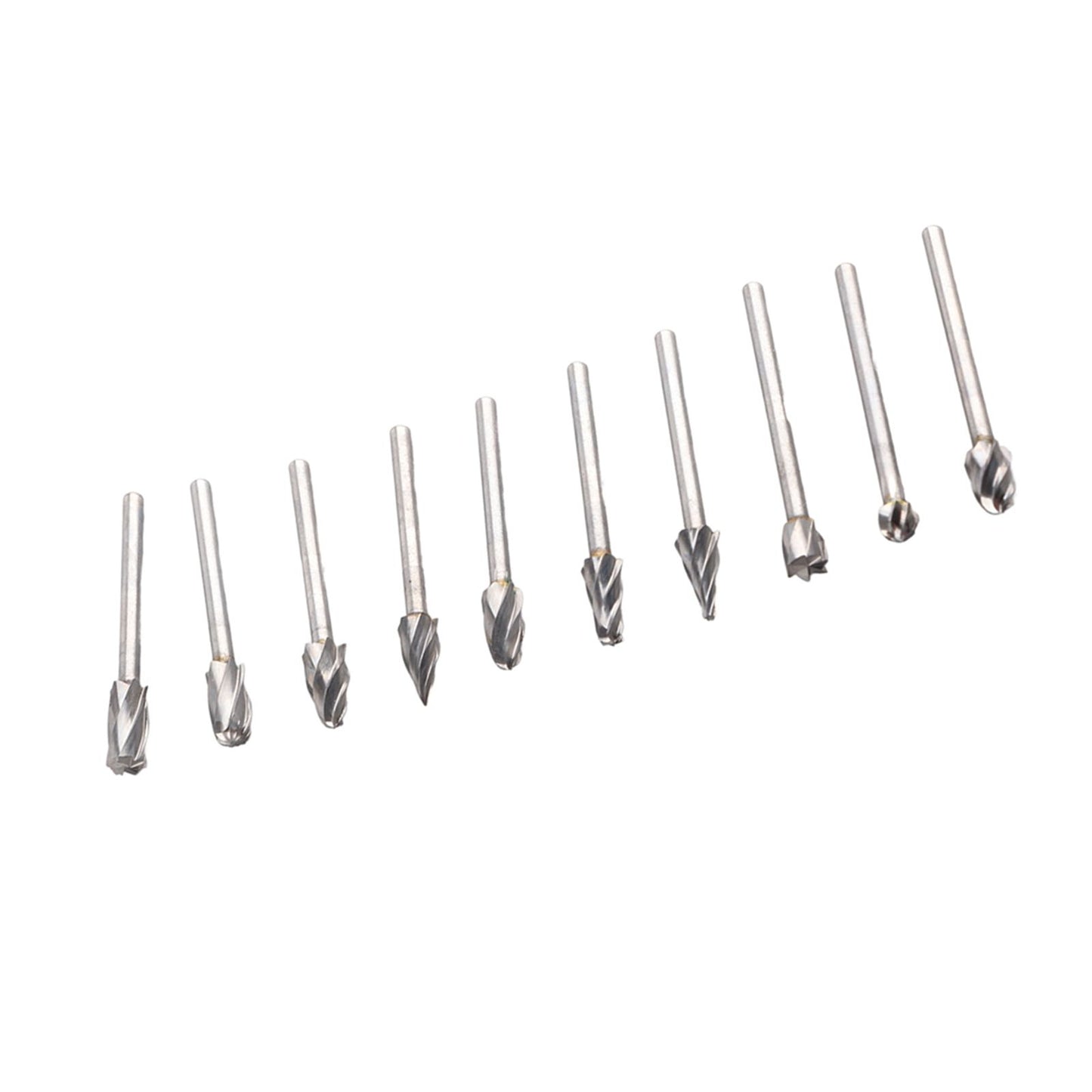10Pcs Carbide Burr Set Alloy Tungsten Steel High Hardness Wide Application for Dremel Wood Carving Bits for Woodworking