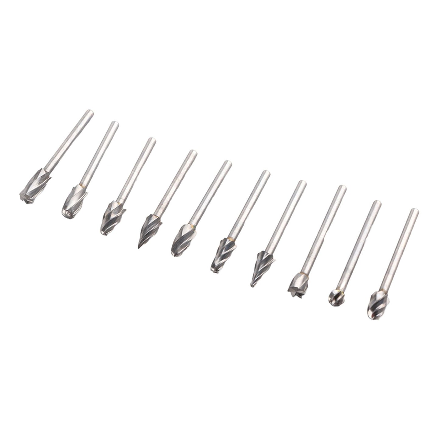 10Pcs Carbide Burr Set Alloy Tungsten Steel High Hardness Wide Application for Dremel Wood Carving Bits for Woodworking