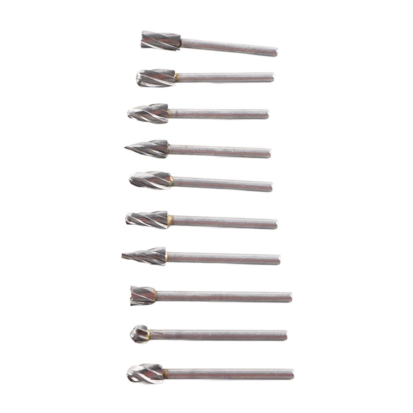 10Pcs Carbide Burr Set Alloy Tungsten Steel High Hardness Wide Application for Dremel Wood Carving Bits for Woodworking