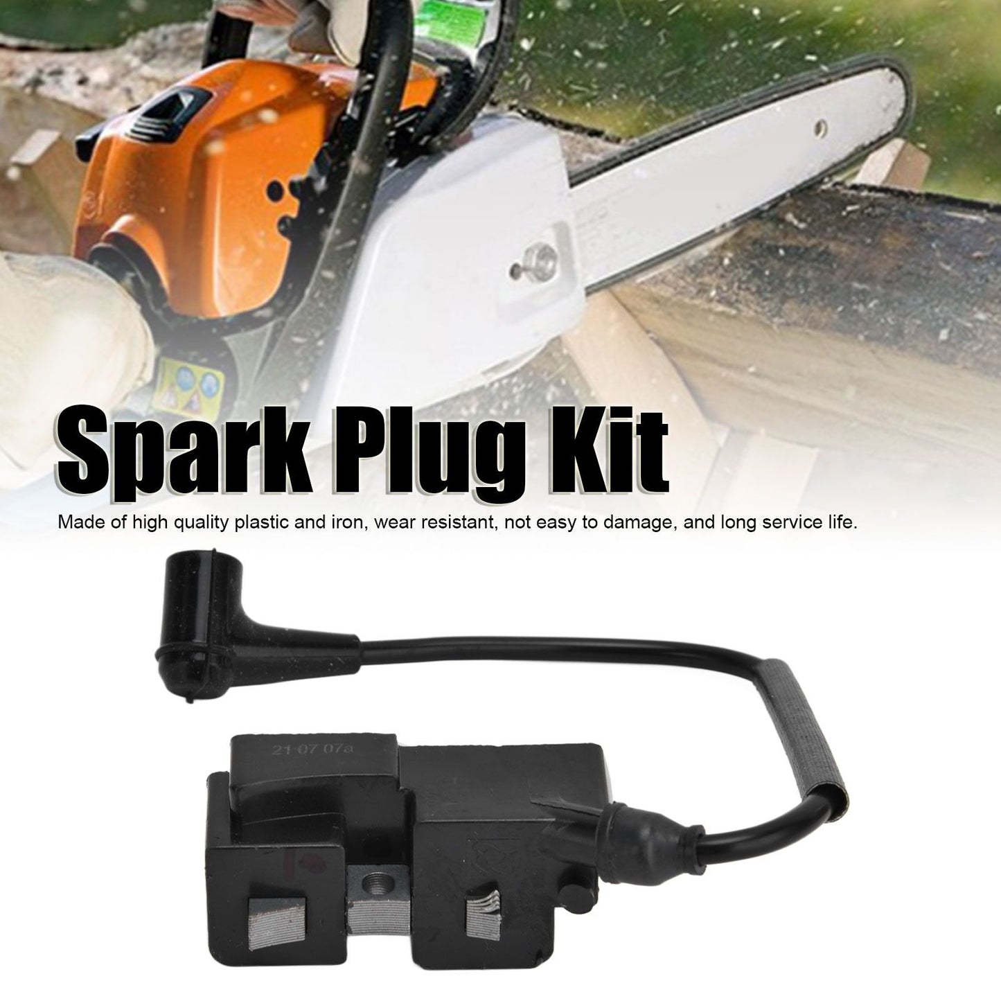 Spark Plug Kit Ignition Coil and Spark Plug with Wire Set for Husqvarna for Jonsered
