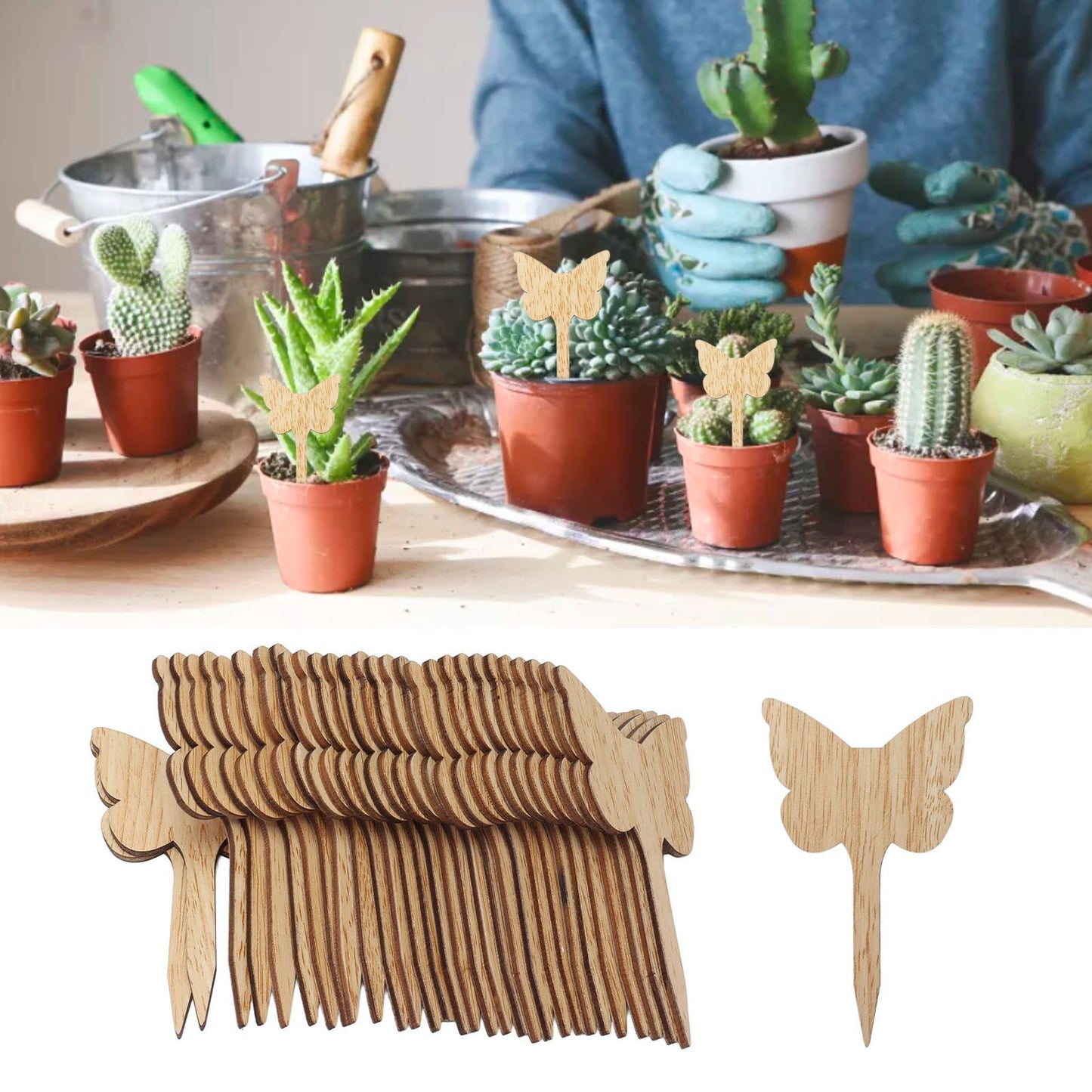 30PCS Plant Label Wood Plant Tag Eco Friendly Garden Flower Potted Plant Sign for Greenhouse