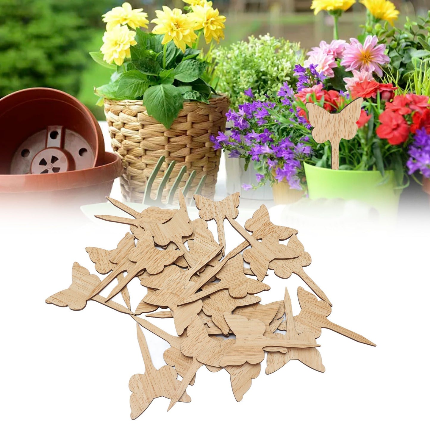 30PCS Plant Label Wood Plant Tag Eco Friendly Garden Flower Potted Plant Sign for Greenhouse