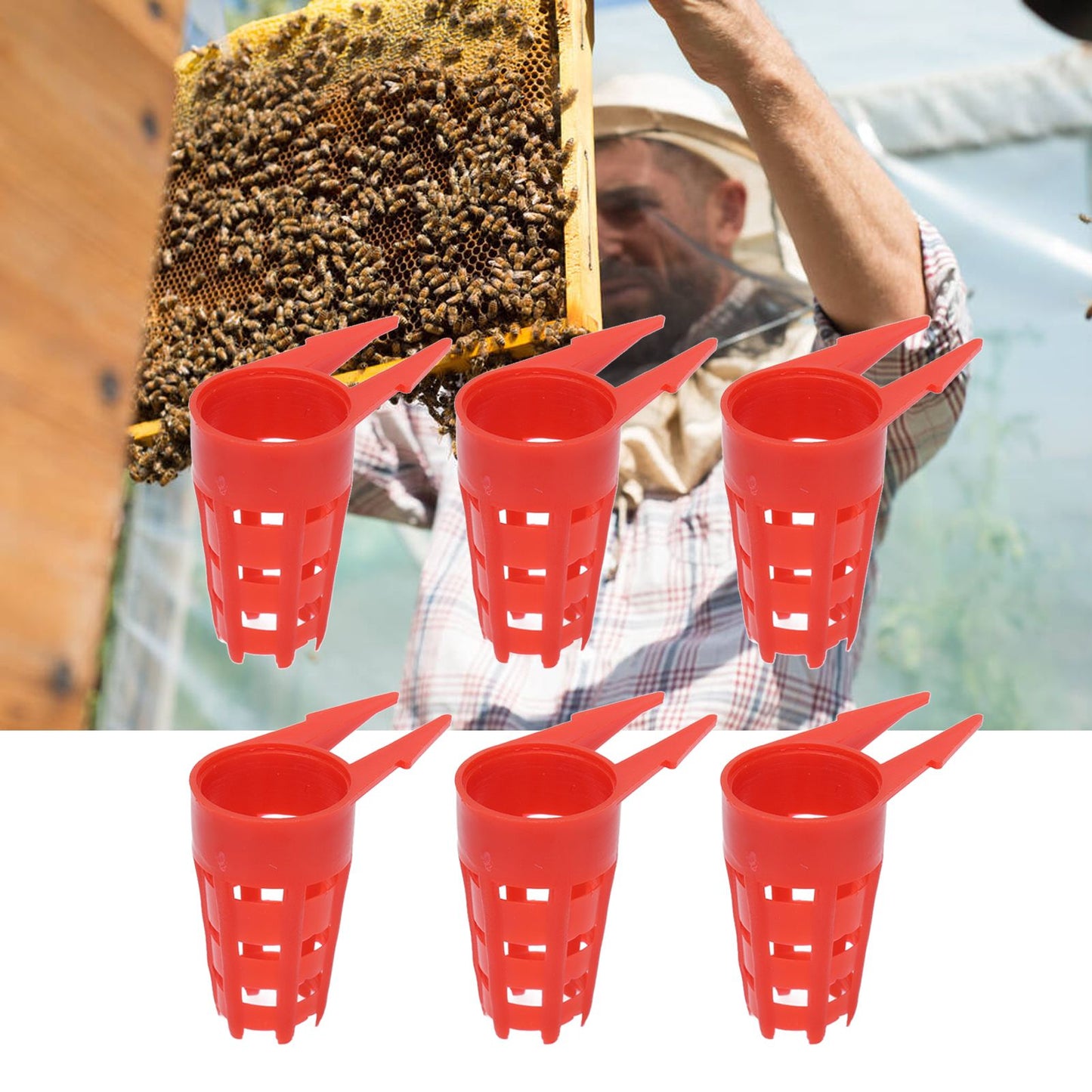 20pcs Queen Bee Cages Small Plastic Protective Safe Bee Cells Cover for Beekeeping Equipment