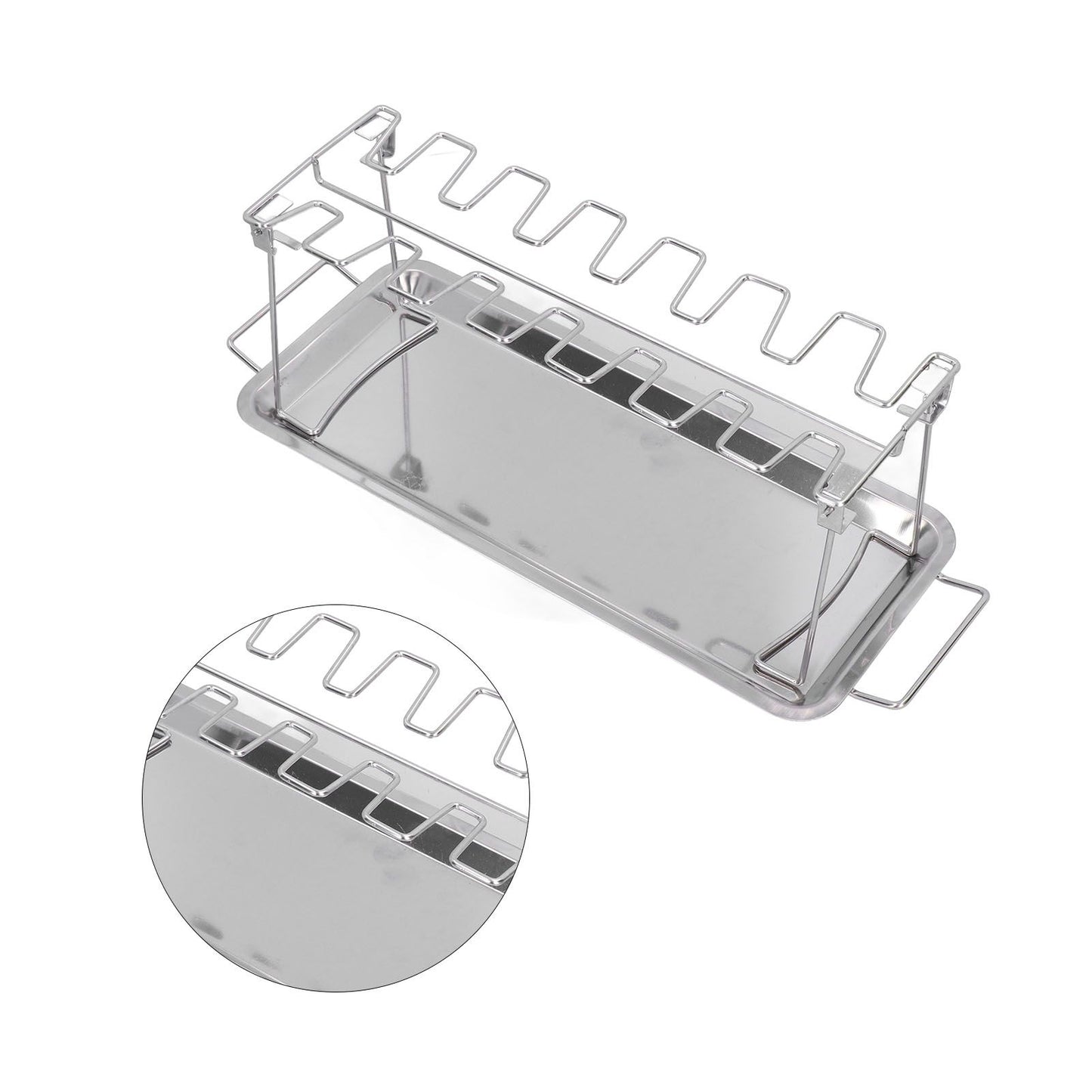 Chicken Wing Leg Rack Stainless Steel Foldable BBQ Rack Portable Grill Holder for Outdoor