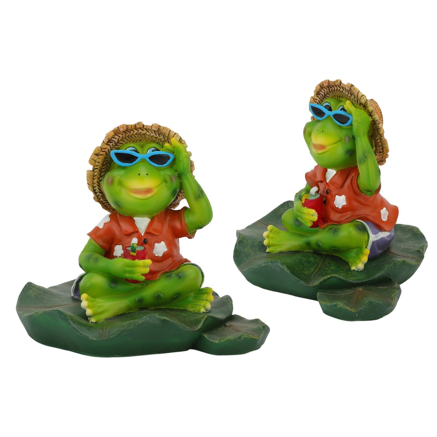 Floating Frog Statue Cute Resin Frog Sculpture Garden Ornament for Outdoor Pond Decoration