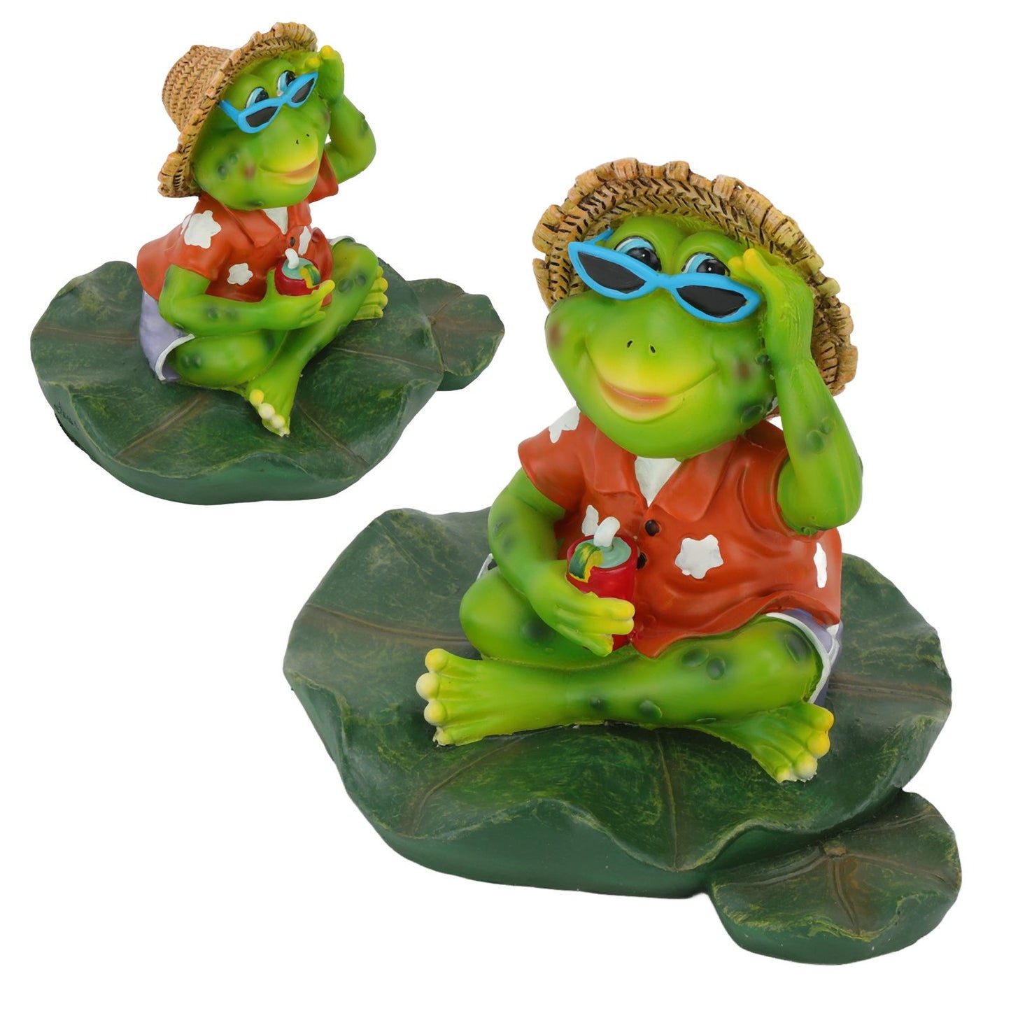 Floating Frog Statue Cute Resin Frog Sculpture Garden Ornament for Outdoor Pond Decoration