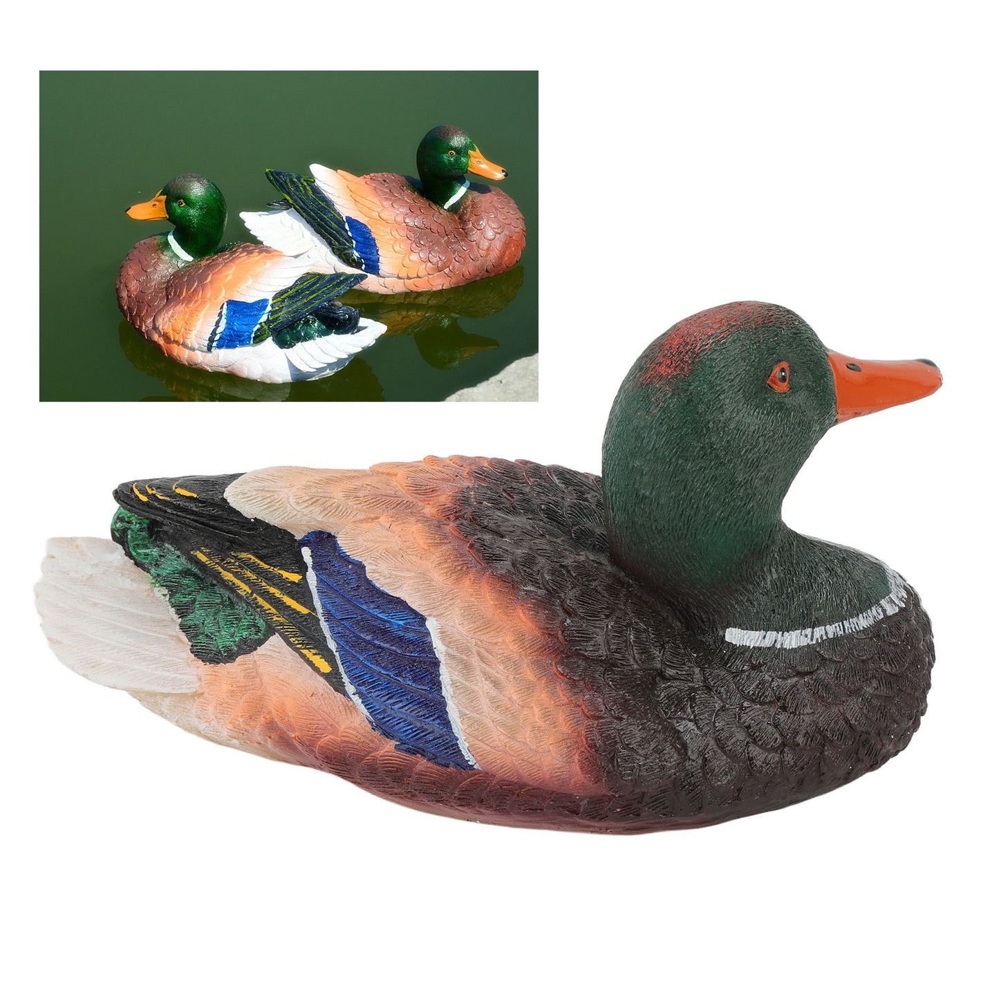 Simulation Water Floating Duck Sculpture Ornament Synthetic Resin Artware Fountain Pond Decoration