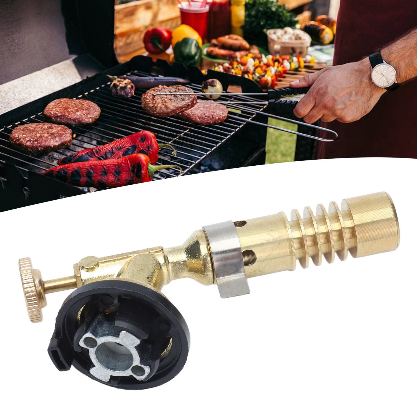 Copper Ignition Gun Gas Flame Torch High Temperature Cassette Gas Spray Gun for Welding Barbecue