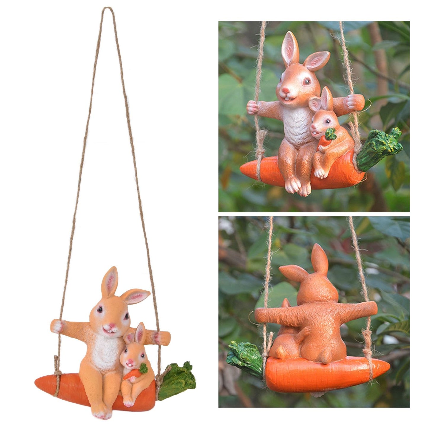Gardening Pendant Rabbits Pattern Exquisitely Carved Romantic Feel Home Decoration