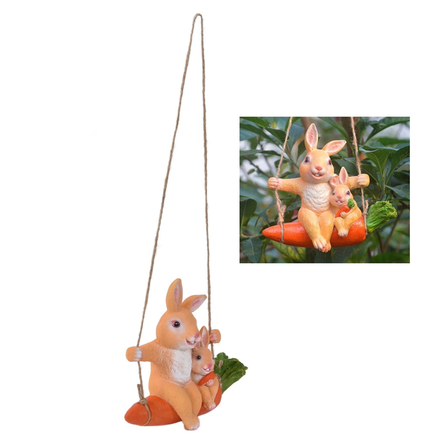 Gardening Pendant Rabbits Pattern Exquisitely Carved Romantic Feel Home Decoration