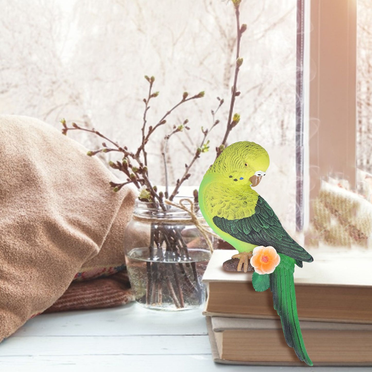 Artificial Bird Environmental Friendly Fine Workmanship Fine Carving Synthetic Resin Bird Simulator