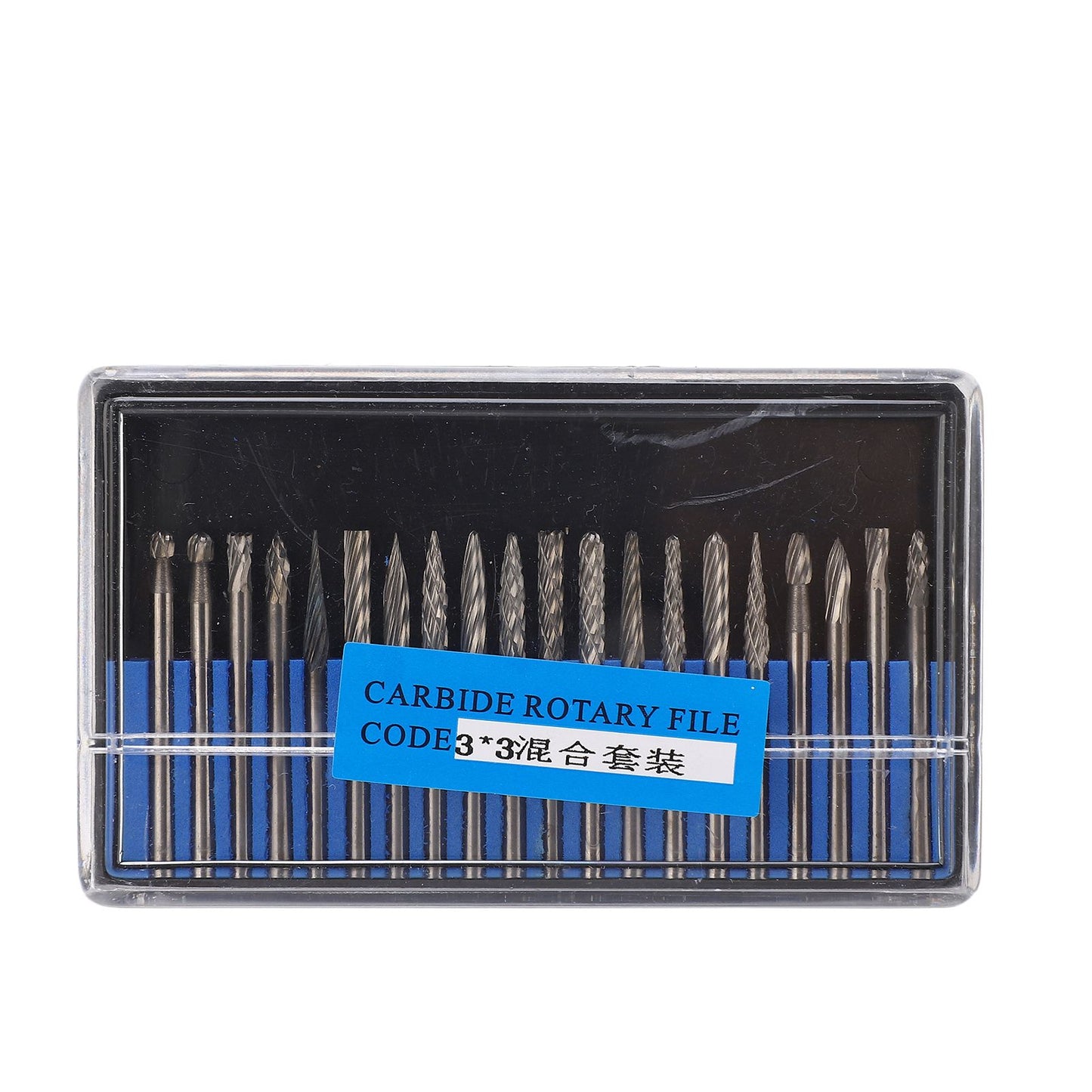 20pcs Rotary Burr Set 3mm Shank Tungsten Steel for Woodworking Carving Polishing Grinding