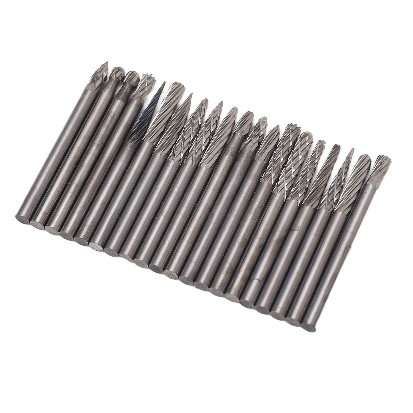 20pcs Rotary Burr Set 3mm Shank Tungsten Steel for Woodworking Carving Polishing Grinding