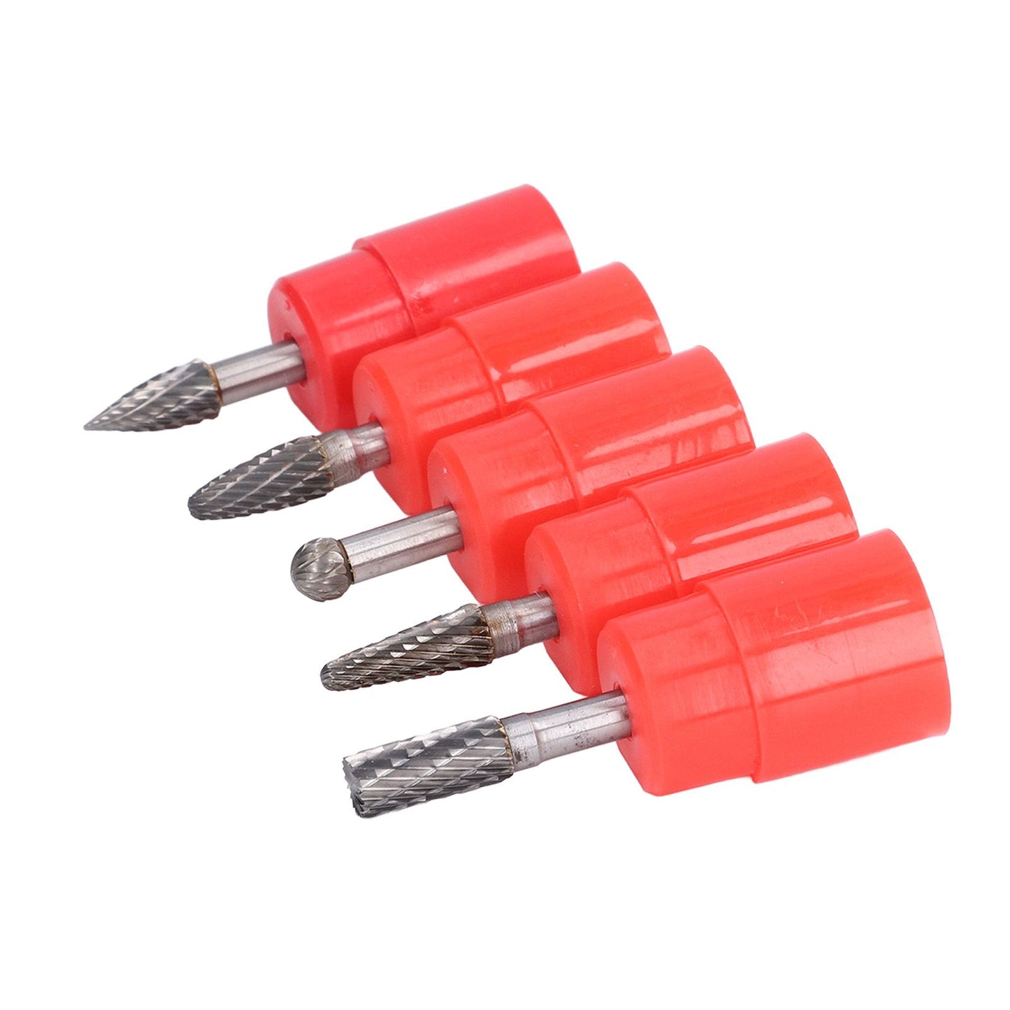 5Pcs 6x8mm Tungsten Steel Burr Files Rotating Grinding Burrs Set for Woodworking Carving Polishing
