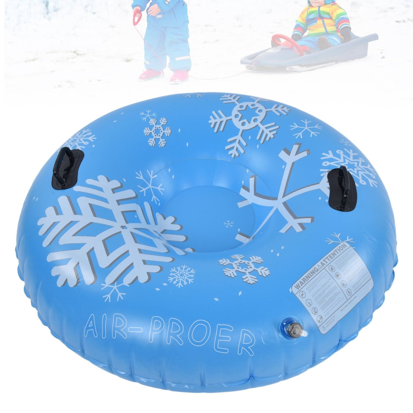 Snow Tubes PVC 450lbs Load Inflatable Ski Rings Tube with Handle for Adults Family Outdoor Sports