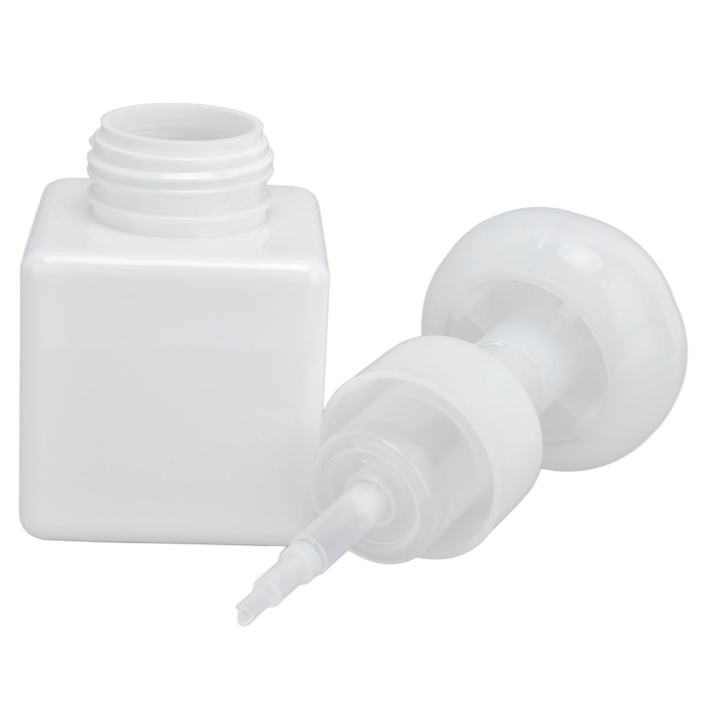 250ml Foaming Bottle PETG Plastic Flower Foam Dispenser Square Bottles for Cosmetic PackagingWhite