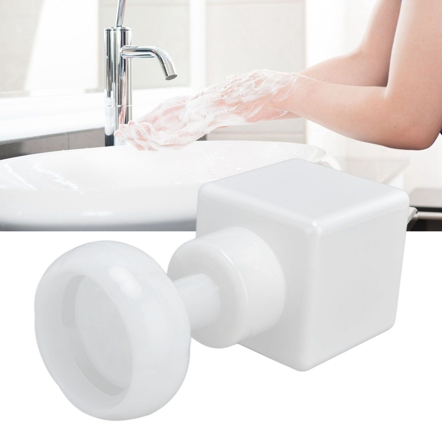 250ml Foaming Bottle PETG Plastic Flower Foam Dispenser Square Bottles for Cosmetic PackagingWhite