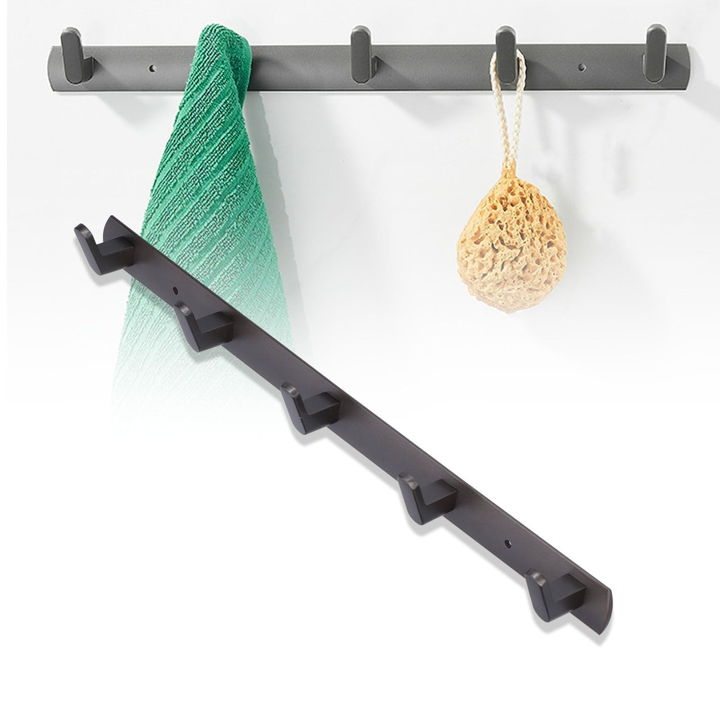 45cm Row Hook Wall Mount Aluminium Alloy Coat Towel Hook for Kitchen Bathroom Bedroom Closet