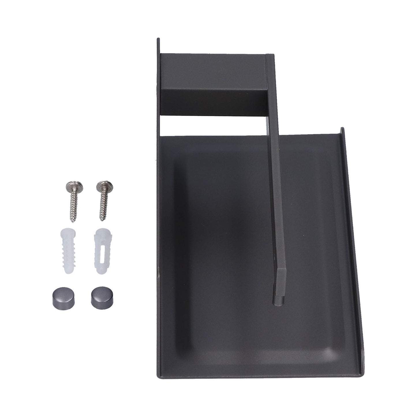 Toilet Paper Holder Aluminium Alloy Anti Rust Bathroom Phone Holder Gray Widen Punch Installation