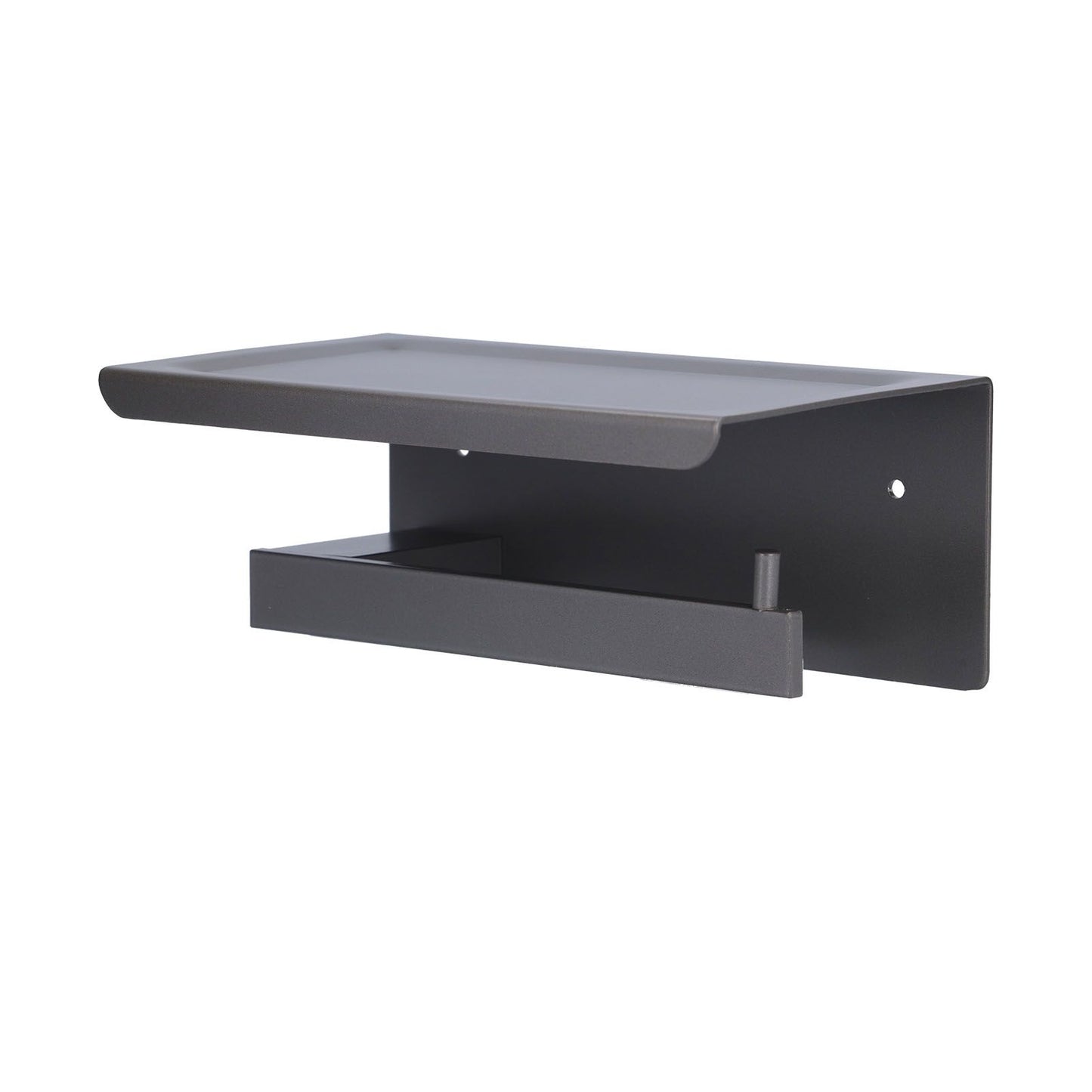 Toilet Paper Holder Aluminium Alloy Anti Rust Bathroom Phone Holder Gray Widen Punch Installation