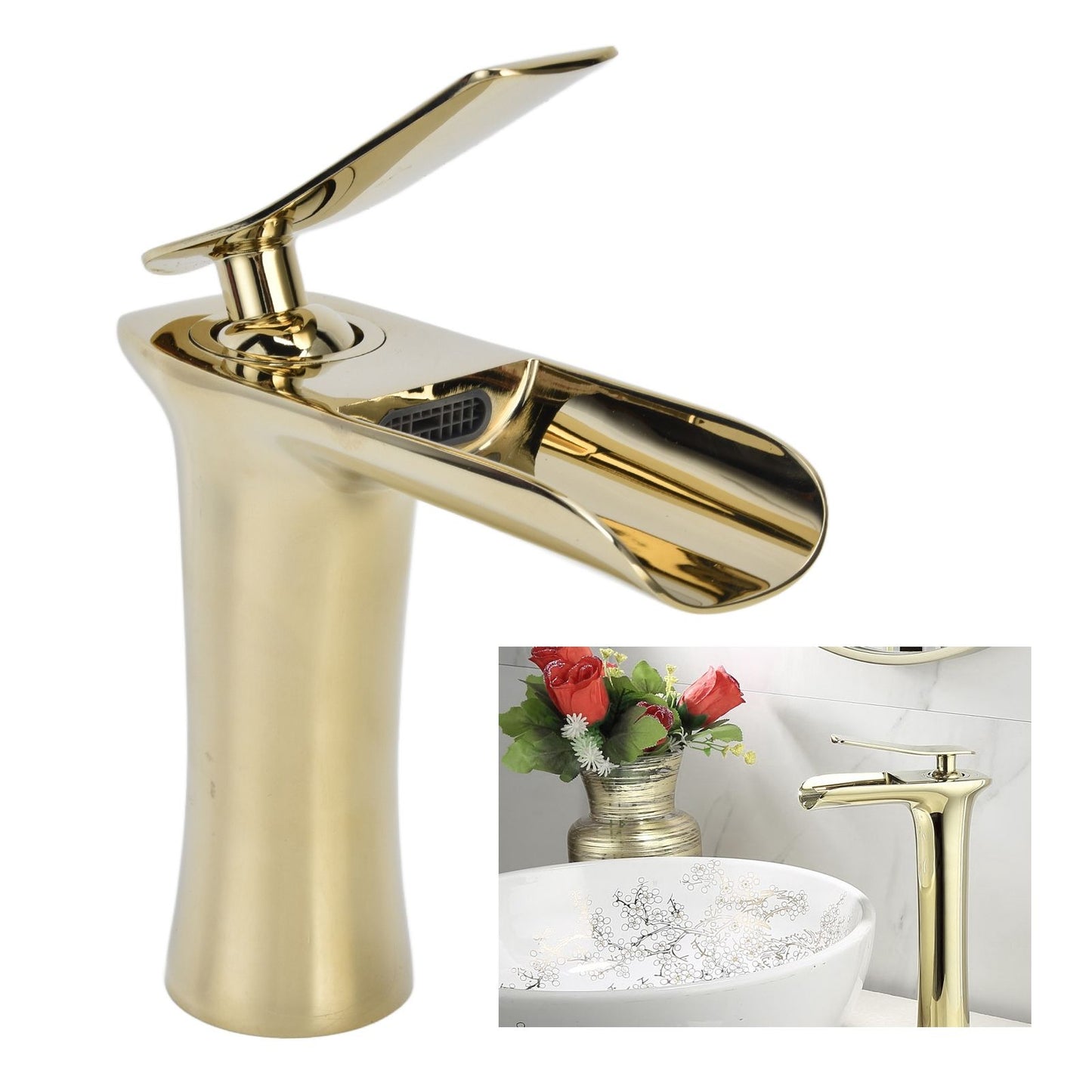 G1/2 Water Faucet Brass Modern Sink Bath Single Handle One Hole Bathroom Lavatory Wash Basin Mixer Tap