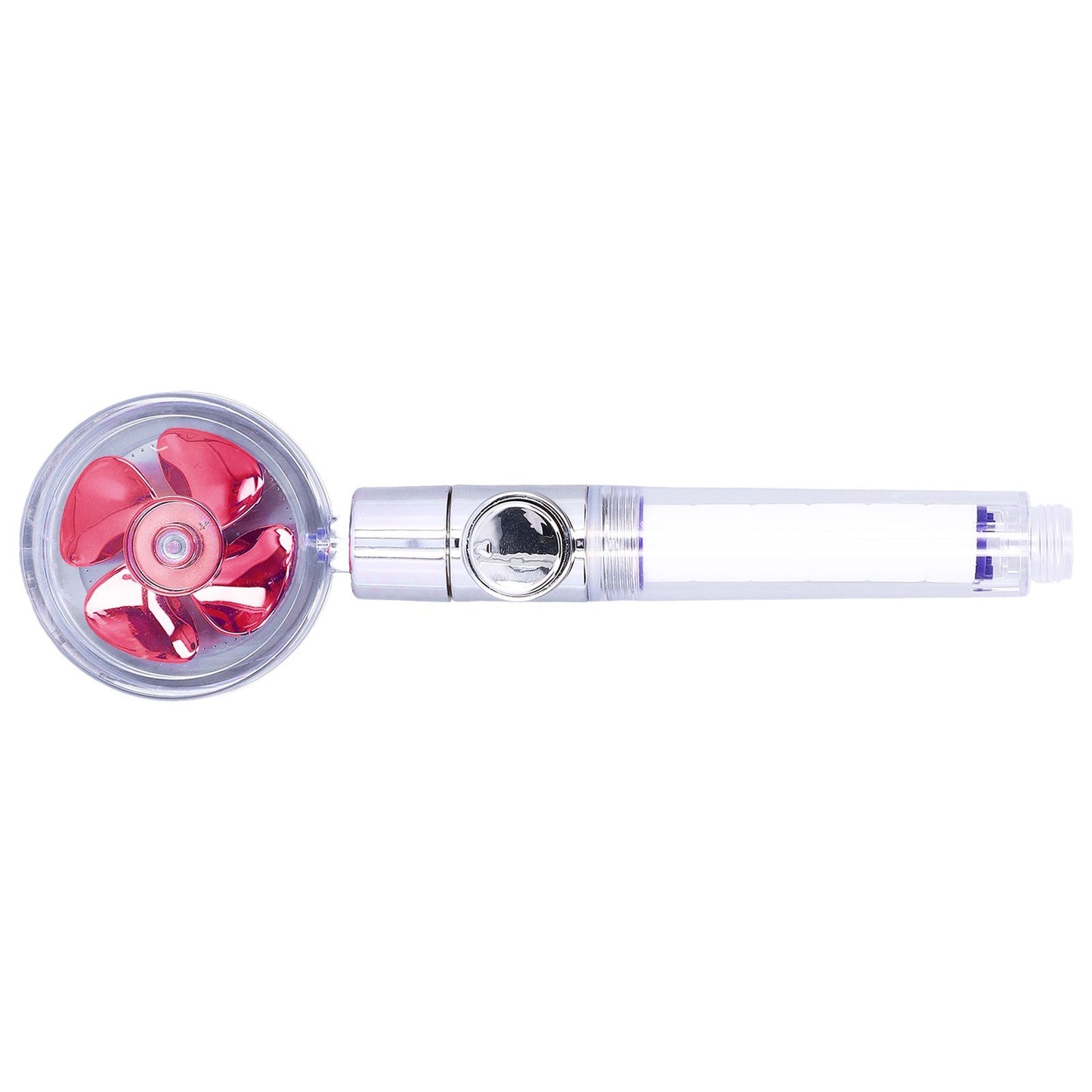 G1/2 High Pressure Fan Shower Head with Pause Switch 360 Degree Rotation Handheld Filter Detachable Shower SprayerRed