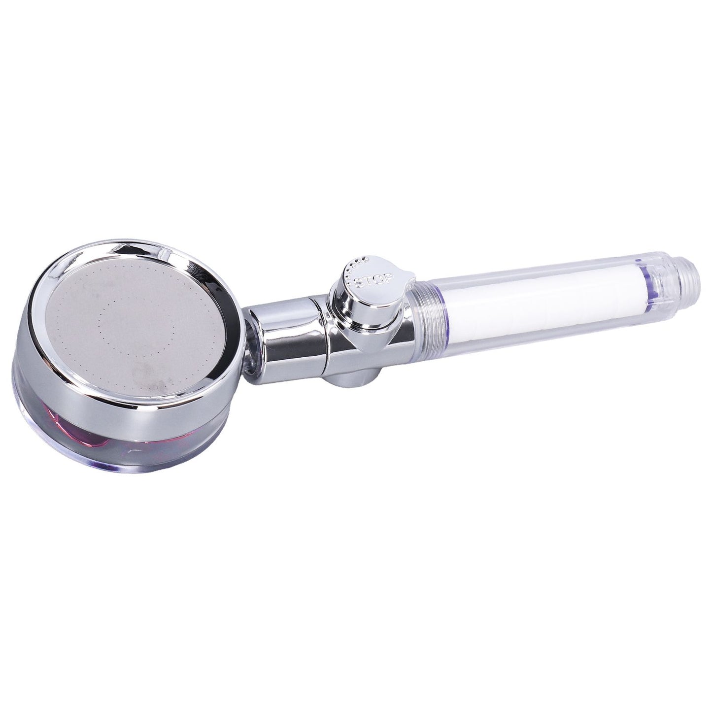 G1/2 High Pressure Fan Shower Head with Pause Switch 360 Degree Rotation Handheld Filter Detachable Shower SprayerRed