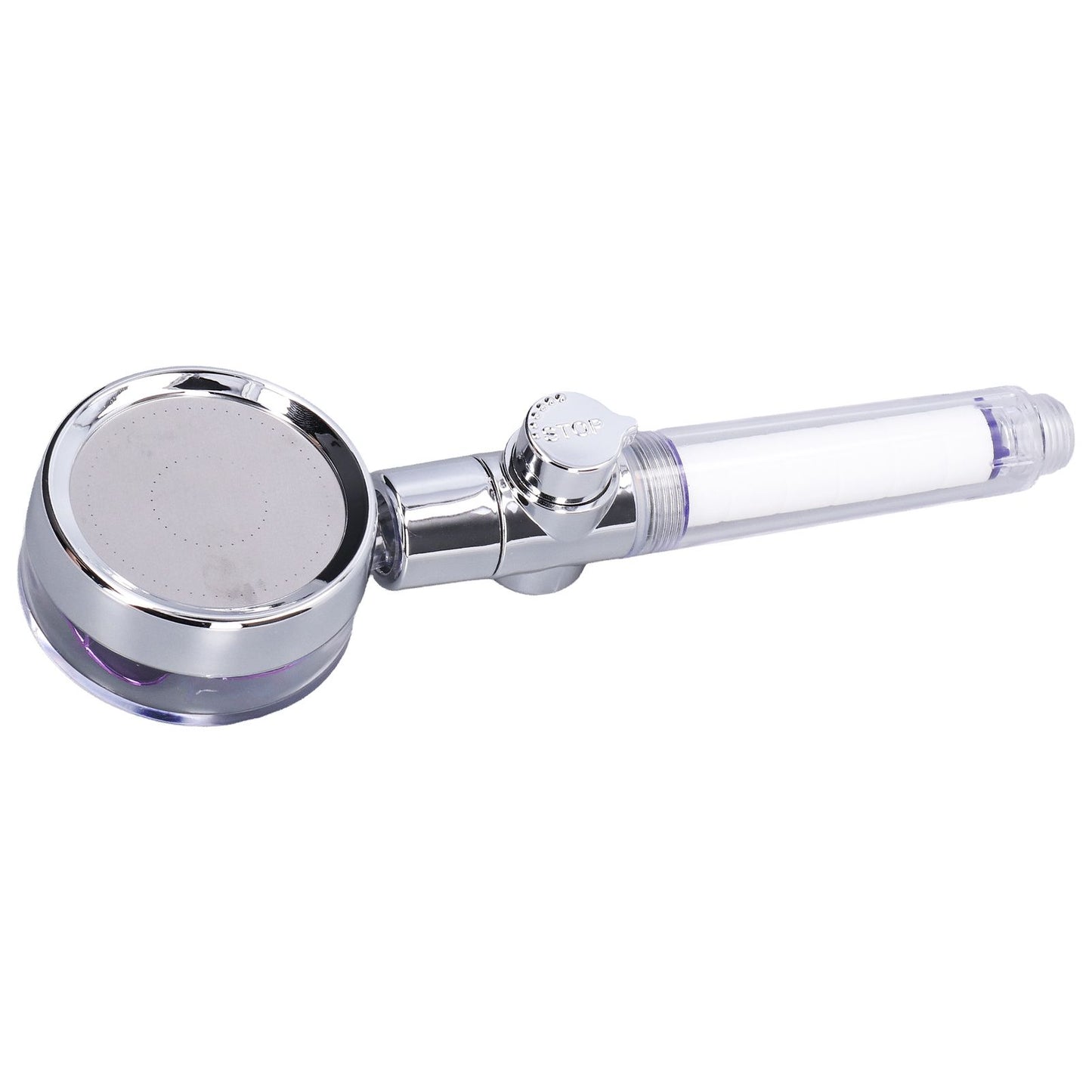 G1/2 High Pressure Fan Shower Head with Pause Switch 360 Degree Rotation Handheld Filter Detachable Shower SprayerPurple