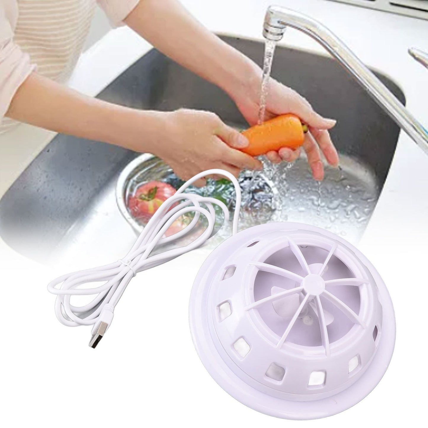 Mini Ultrasonic Dishwasher Portable USB Household Fruit Dishwasher for Home KitchenWhite