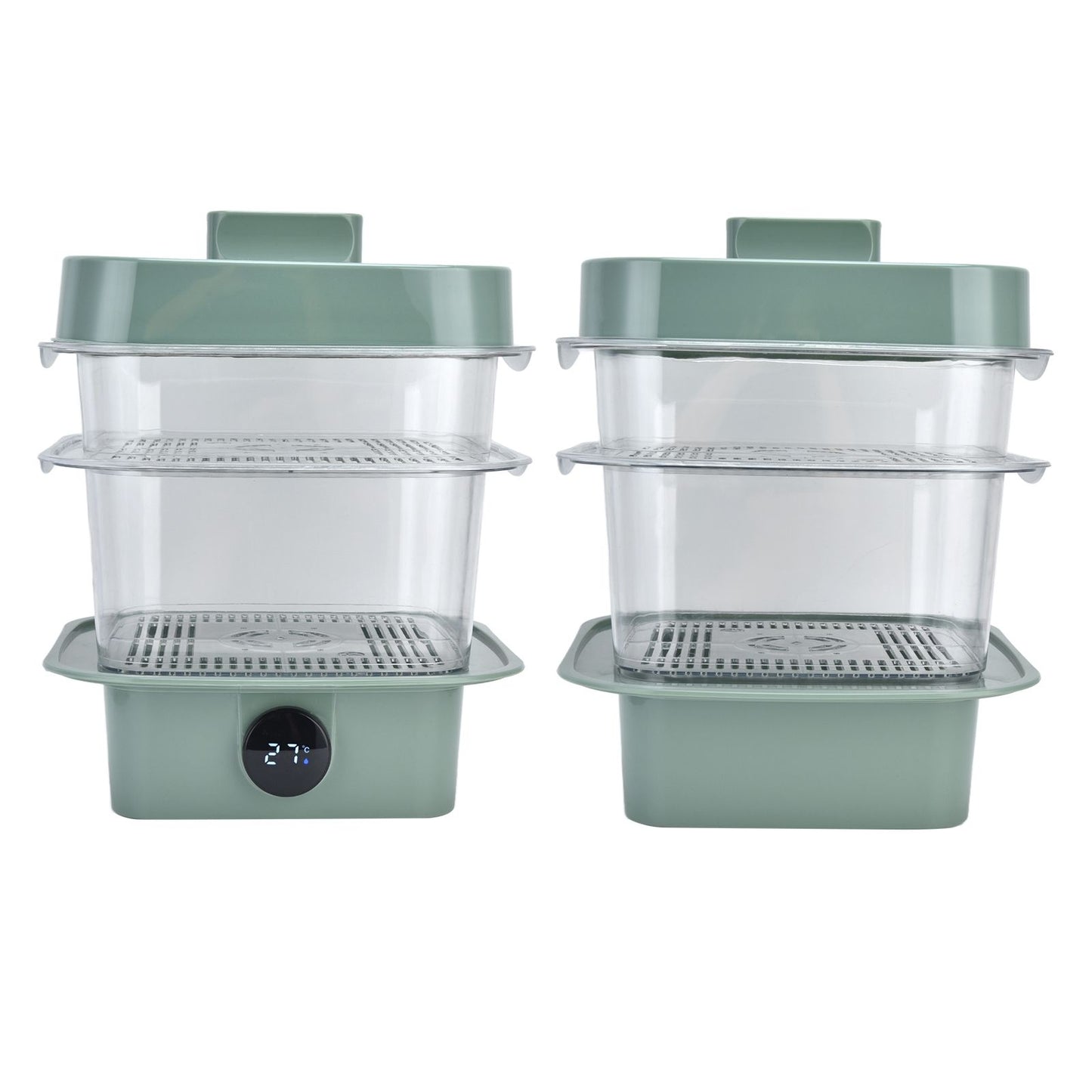 4Pcs/Set Multilayer Food Insulation Cover Transparent Leftovers Dust Cover with Temperature Panel