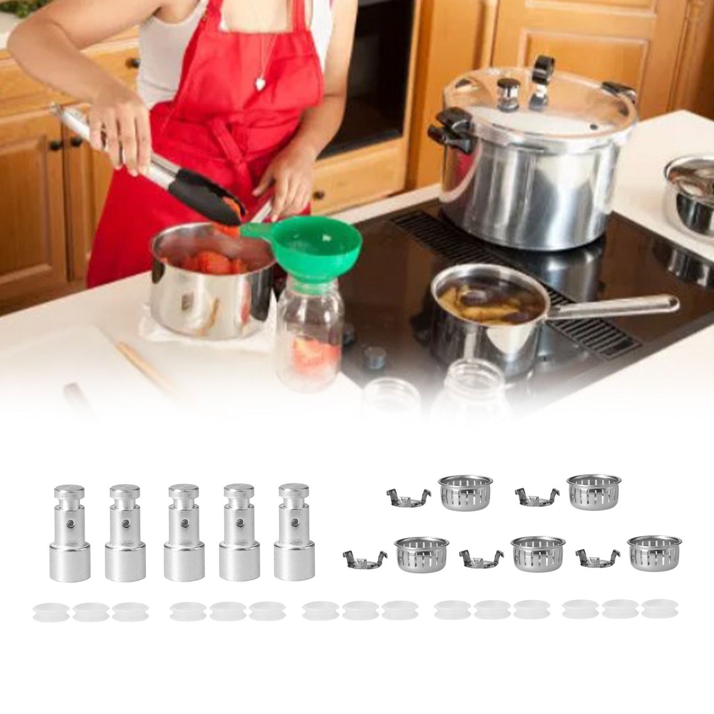 10Set Pressure Cooker Accessories Cover Anti Blocking Cover Bracket Float Valve Gasket Replacement