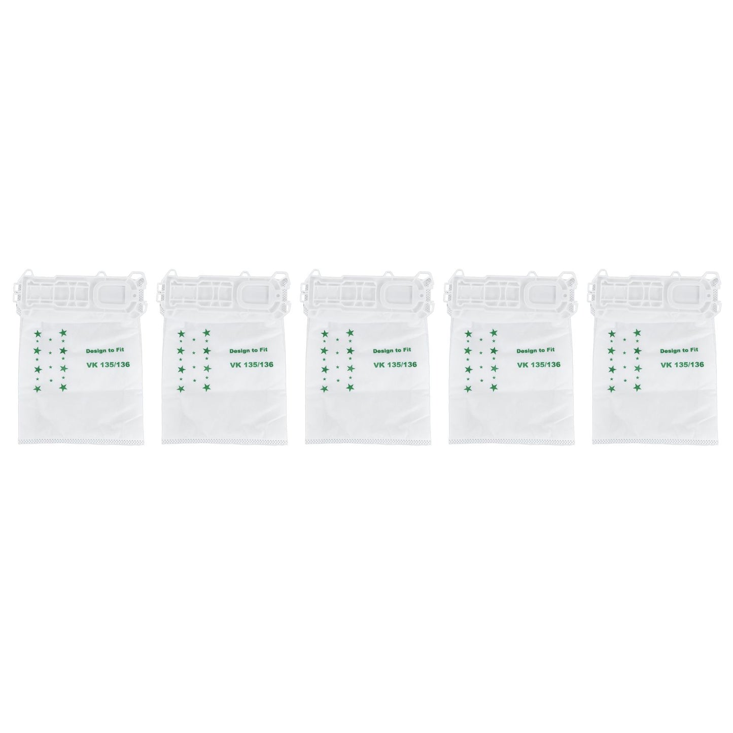5PCS Vacuum Cleaner Dust Bag Nonwoven Vacuum Cleaner Garbage Bag for VORWERK VK135 VK136