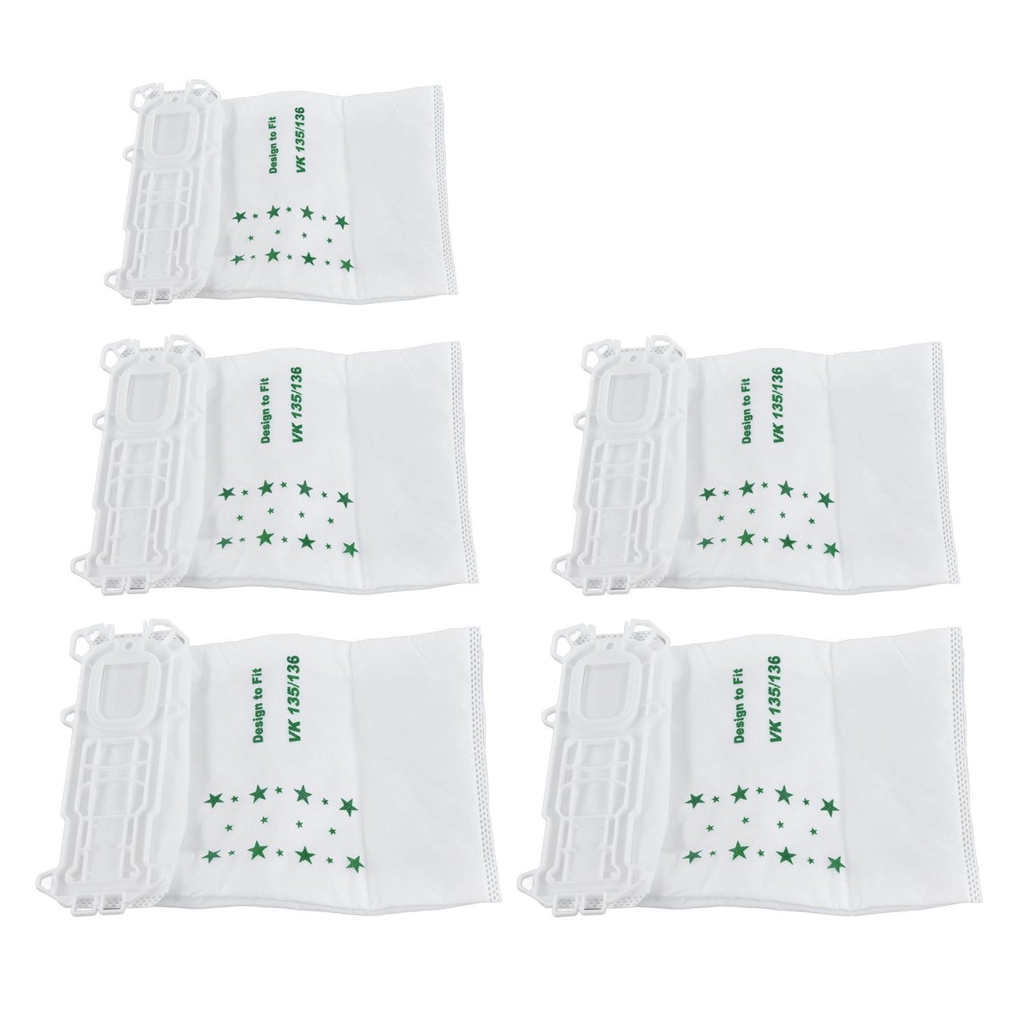 5PCS Vacuum Cleaner Dust Bag Nonwoven Vacuum Cleaner Garbage Bag for VORWERK VK135 VK136
