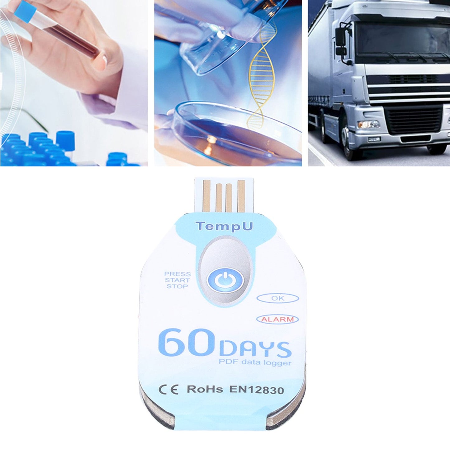 Food Temperature Recorder Portable Temperature Data Logger PDF Report USB Powered Data Logger