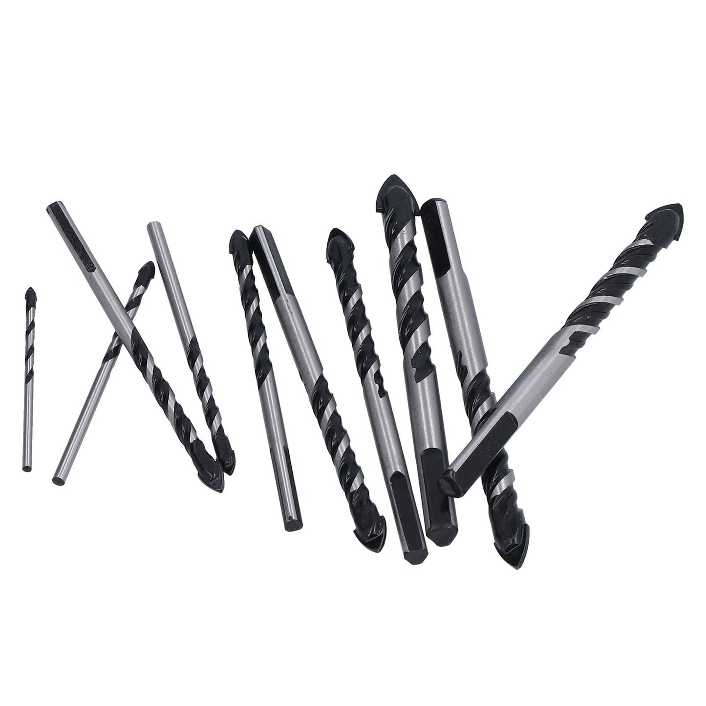 10 Pcs Masonry Drill Bits Set Industrial Strength Carbide Tips with Storage Case for Tile Brick Cement Concrete