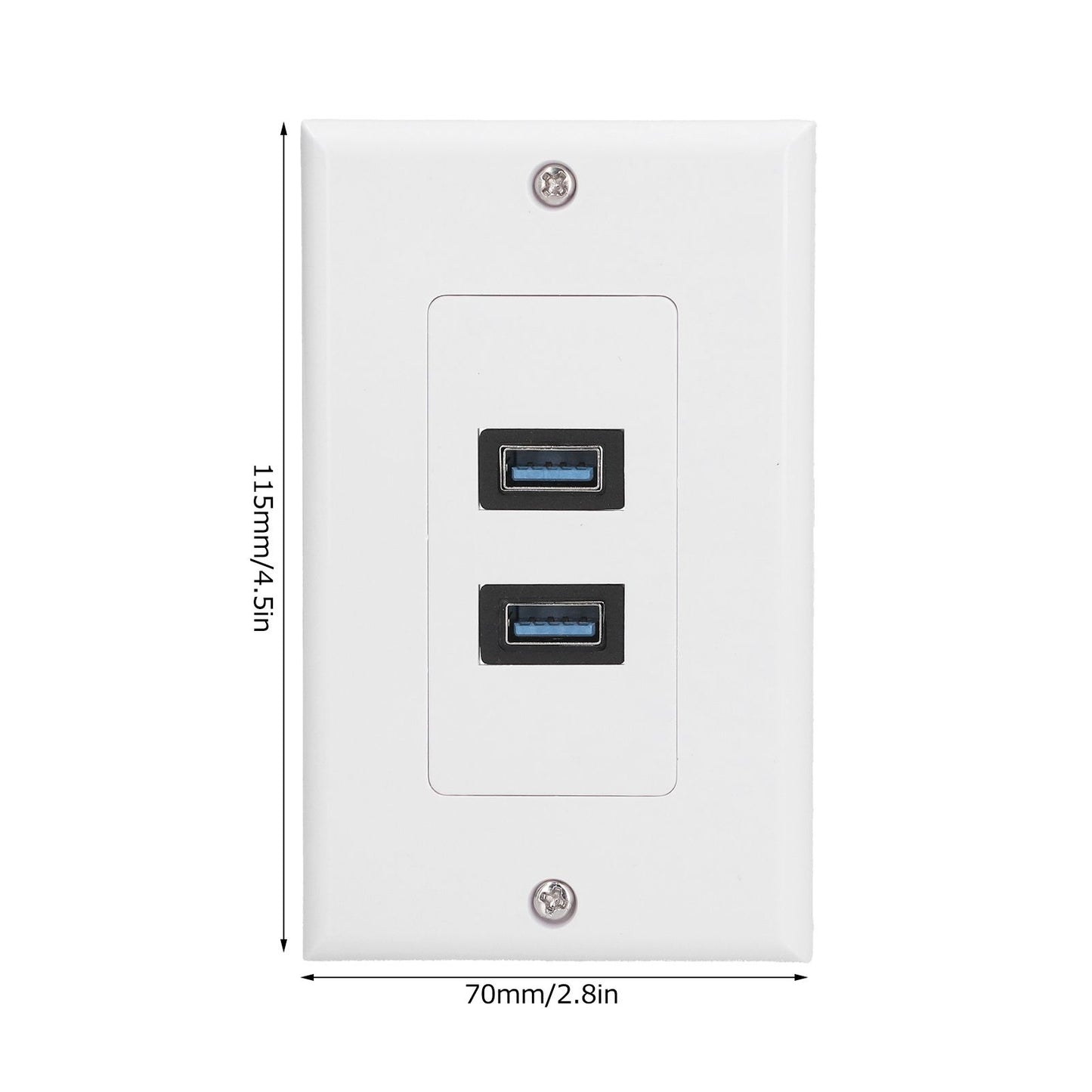 USB 3.0 Wall Plate Data Transmission 2 Port USB 3.0 Component Composite Wall Panel for Charging