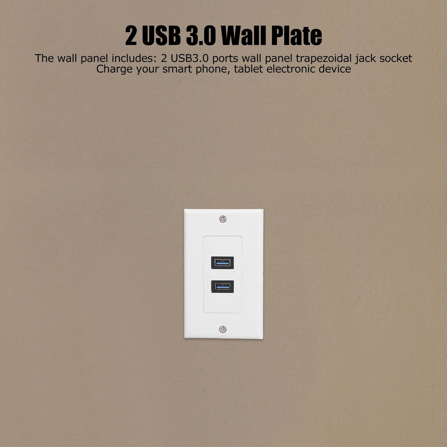 USB 3.0 Wall Plate Data Transmission 2 Port USB 3.0 Component Composite Wall Panel for Charging