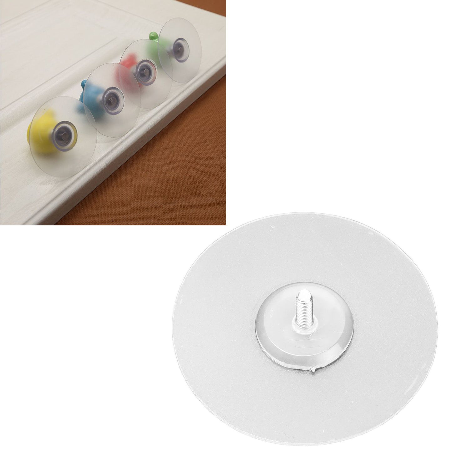 10PCS Strong Adhesive Disc Punch Free Waterproof Silicone Sticky Plate for Handle Clothes Hook Connection