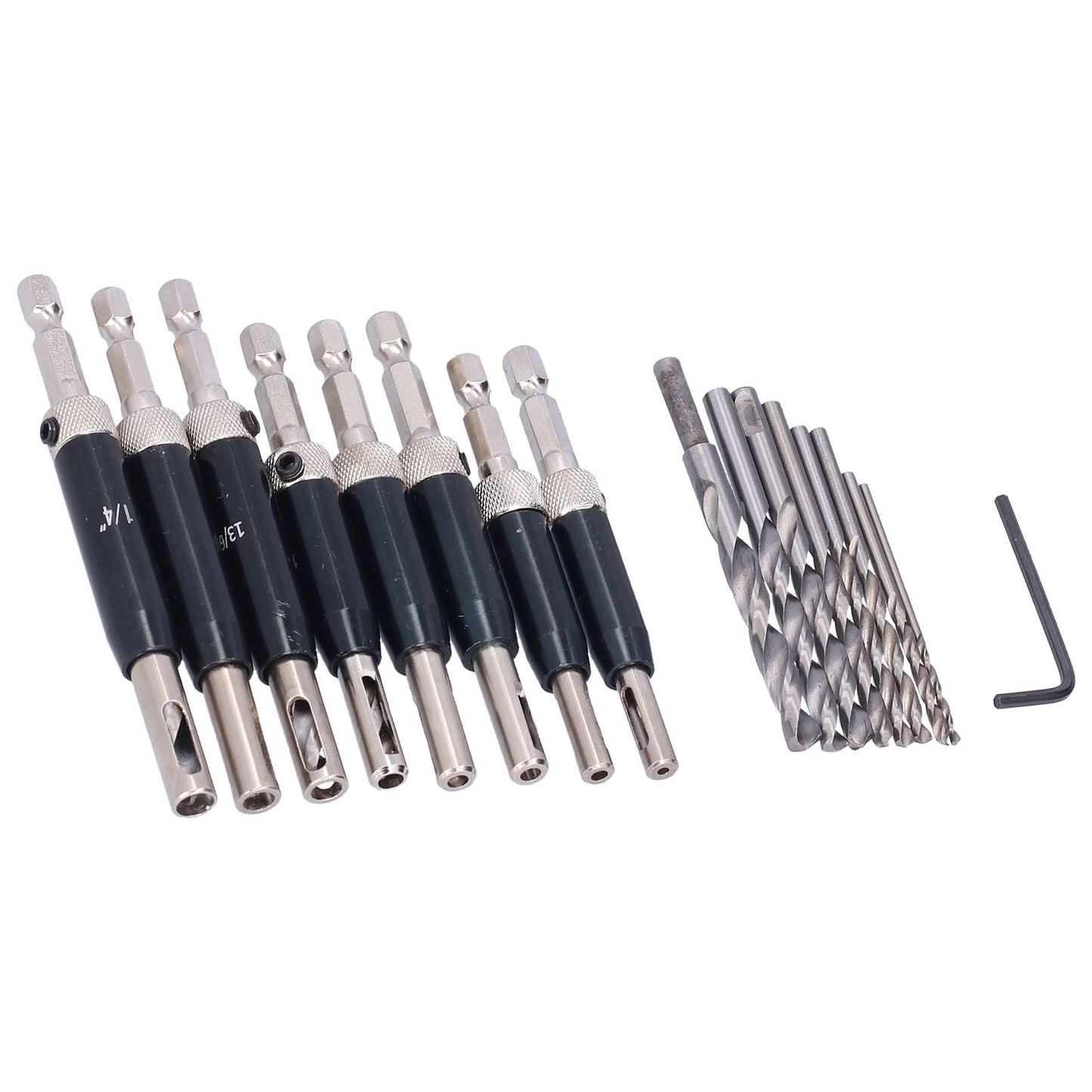 17pcs Hinge Drills Set Self Centering Door Drill Bit Kit with Hex Wrench for Woodworking